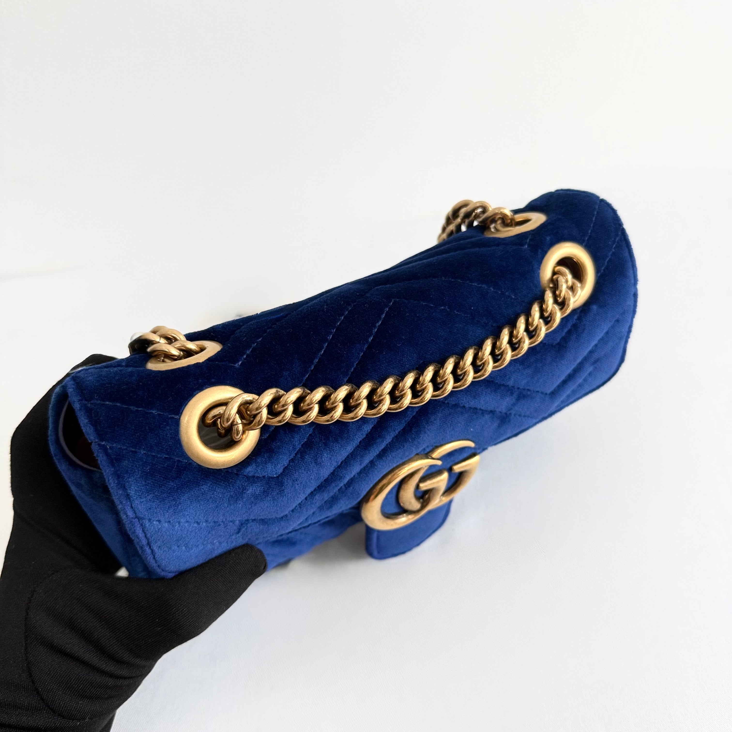 Gucci Marmont Velvet Small Shoulder Bag