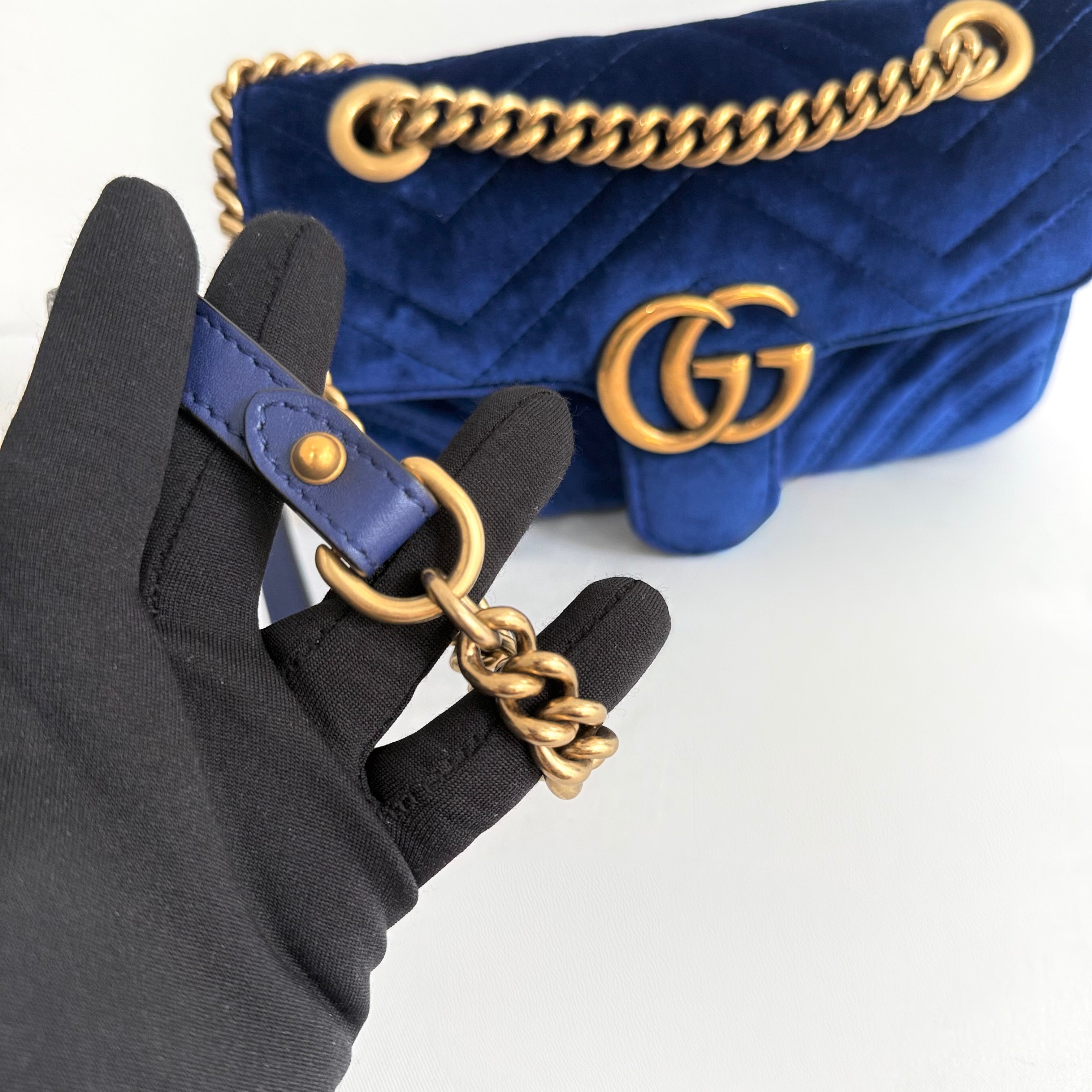 Gucci Marmont Velvet Small Shoulder Bag