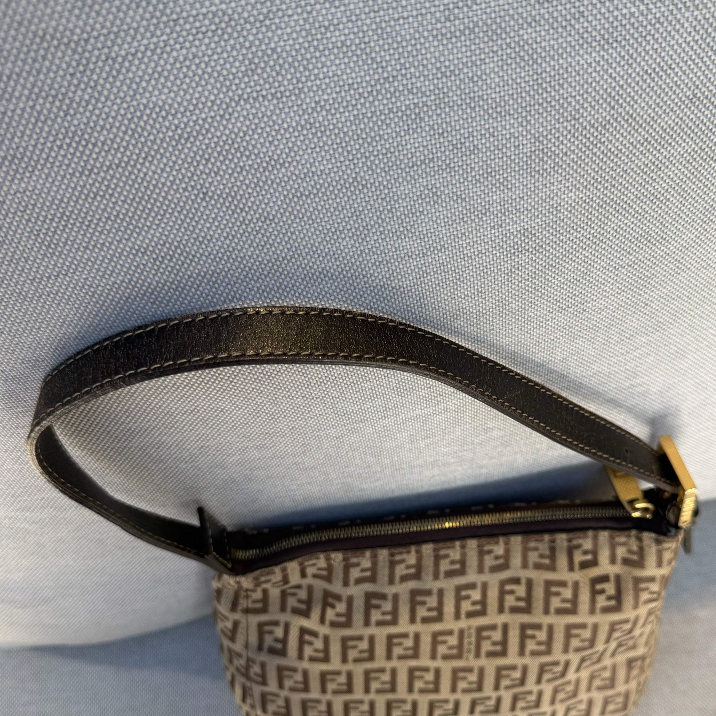 Fendi Tobacco Brown FF Baguette Pochette 