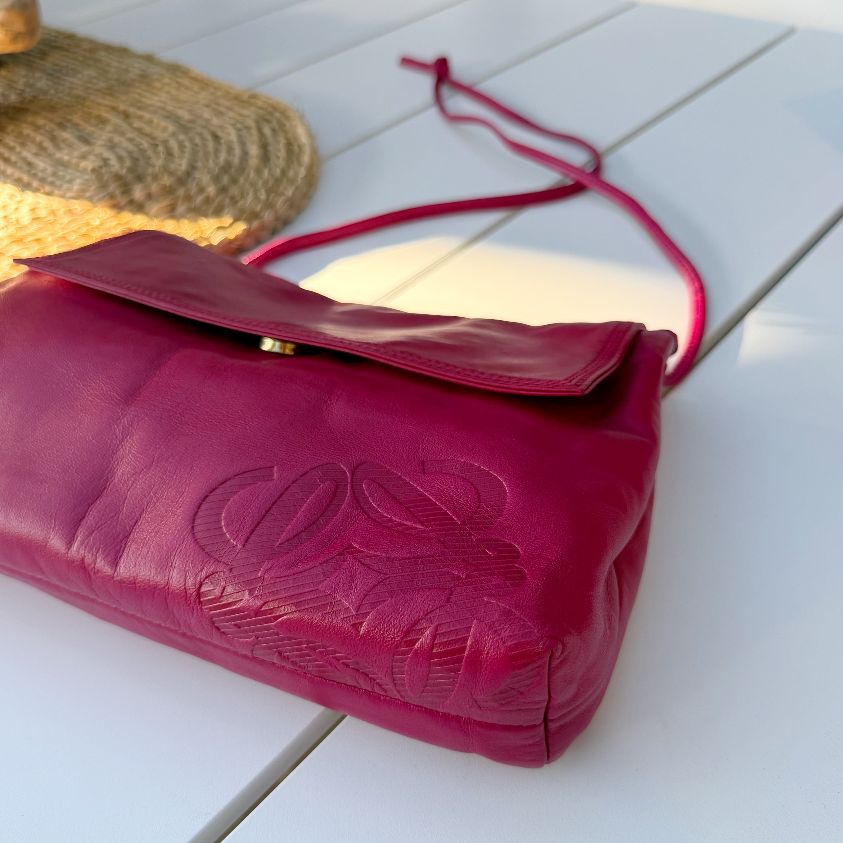 LOEWE Pink Anagram Mini Leather Bag