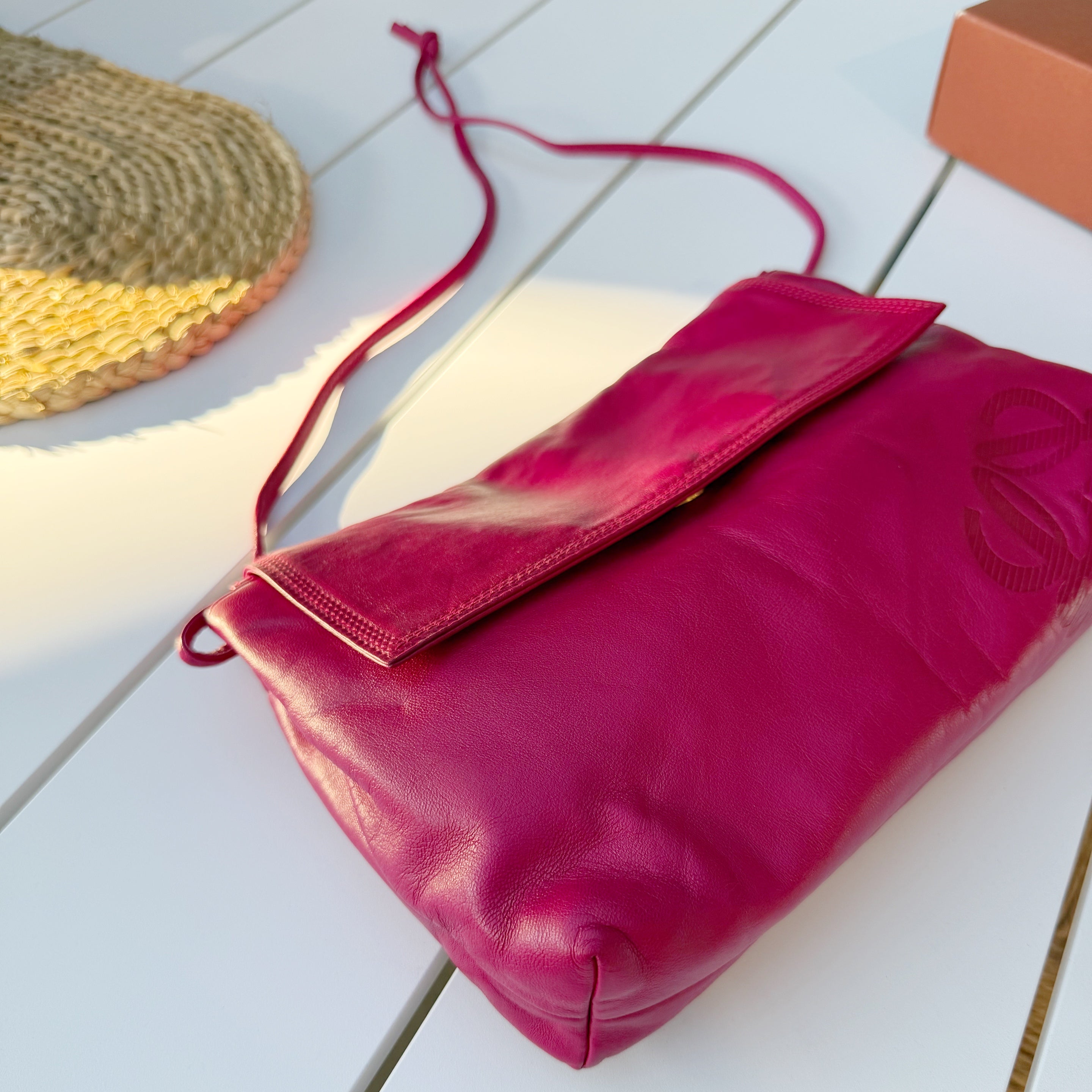 LOEWE Pink Anagram Mini Leather Bag
