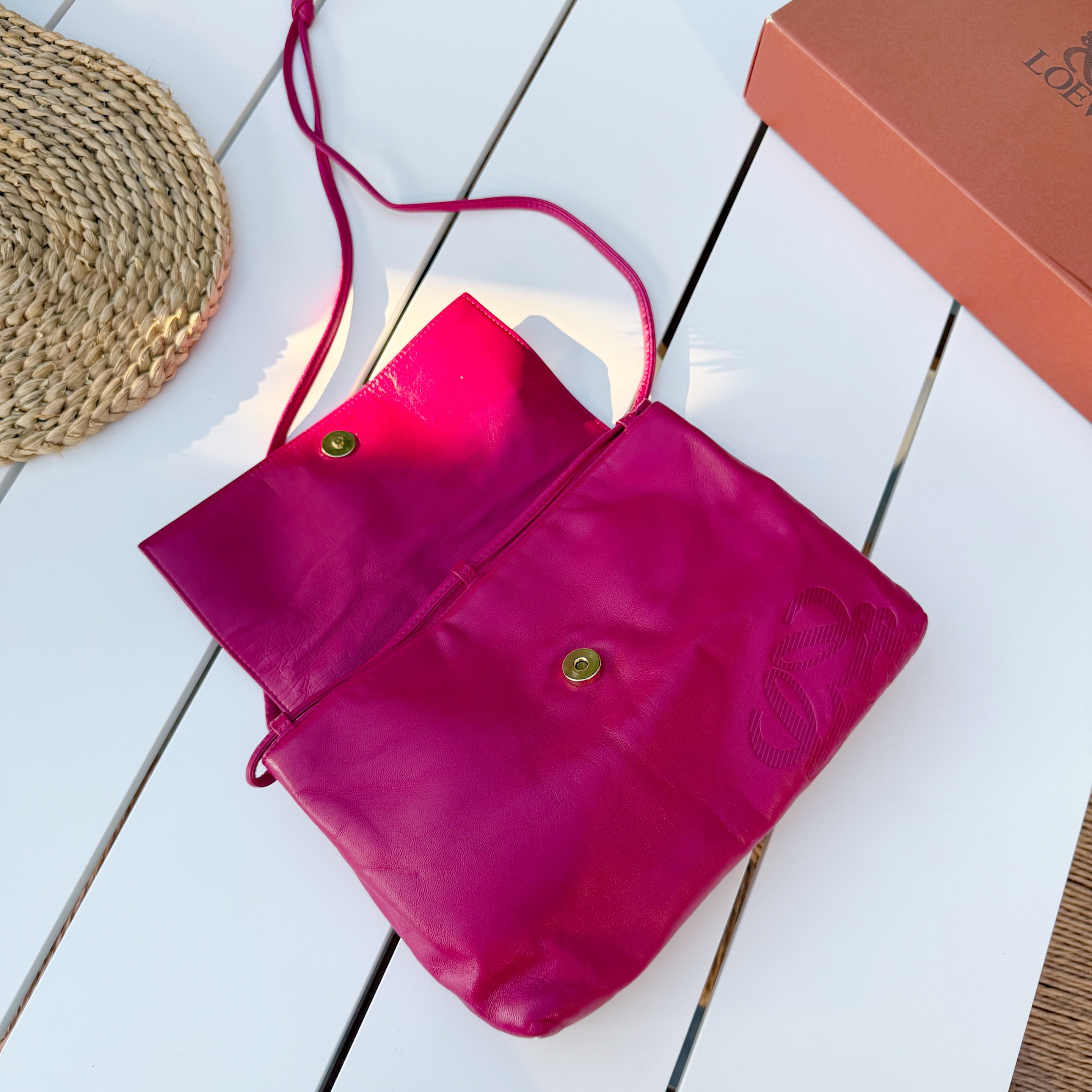 LOEWE Pink Anagram Mini Leather Bag