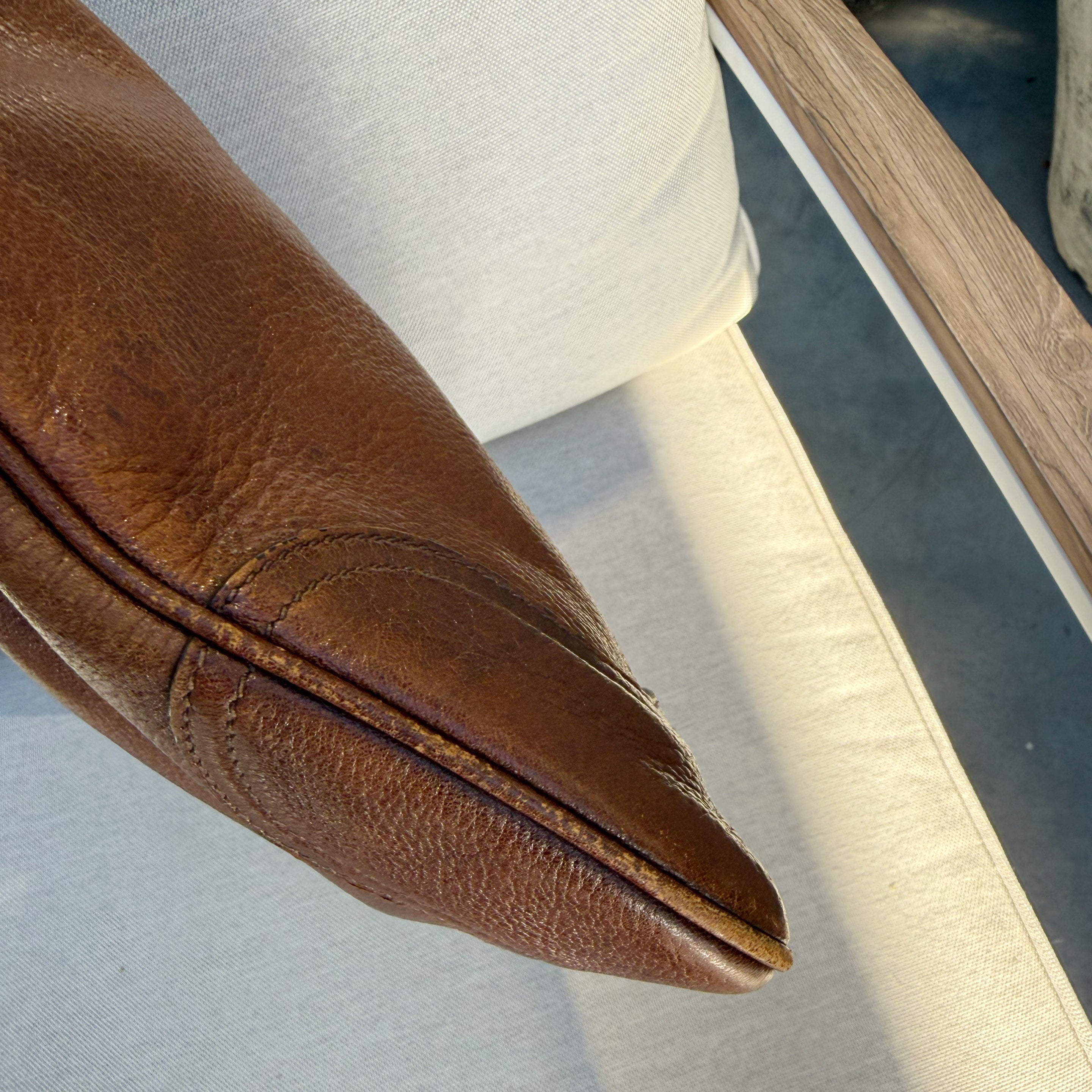 Prada Brown Cervo Antik Shopping Tote Cammello