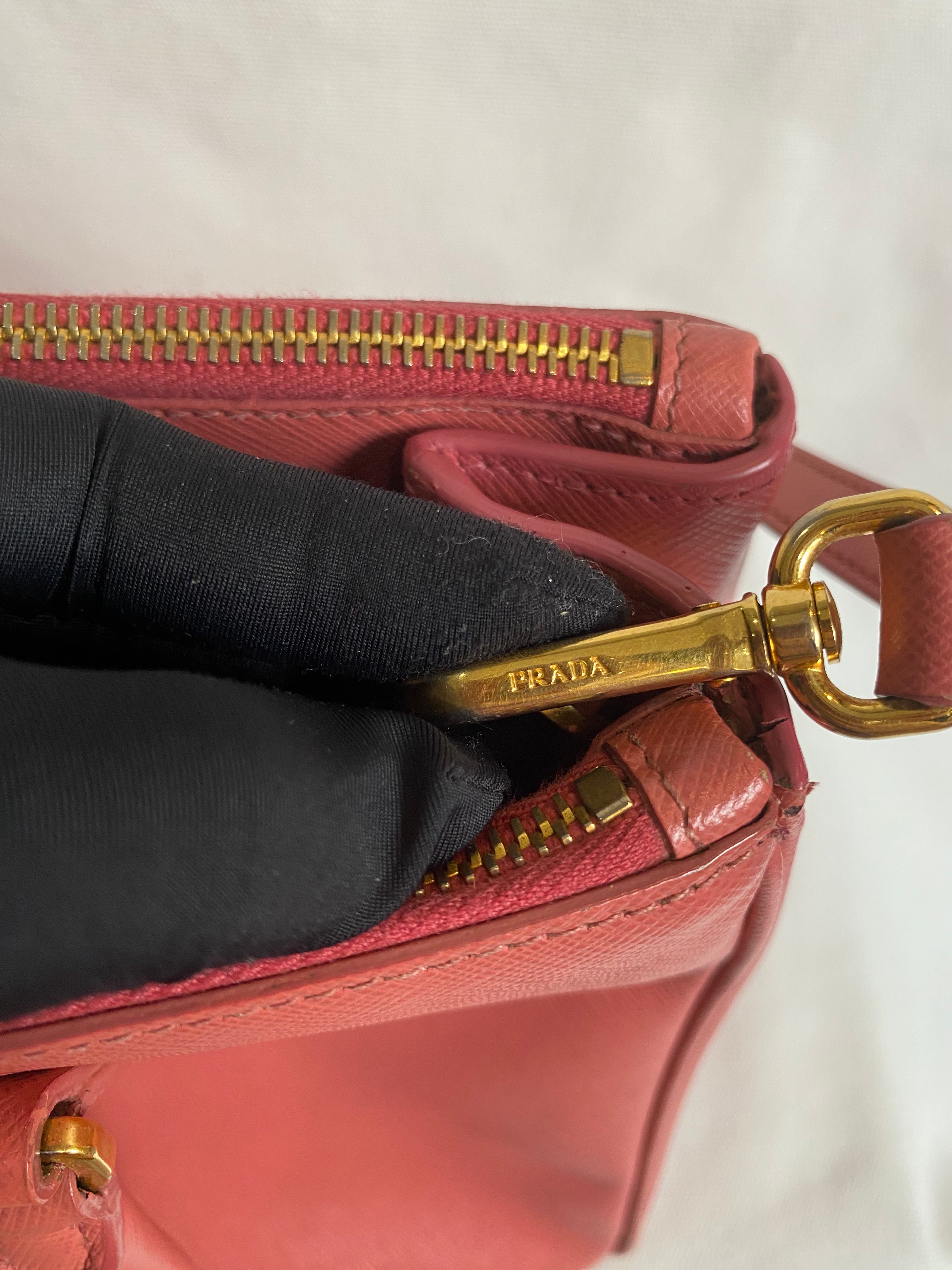 Prada Saffiano Lux Galleria Double Zip Tote Pink