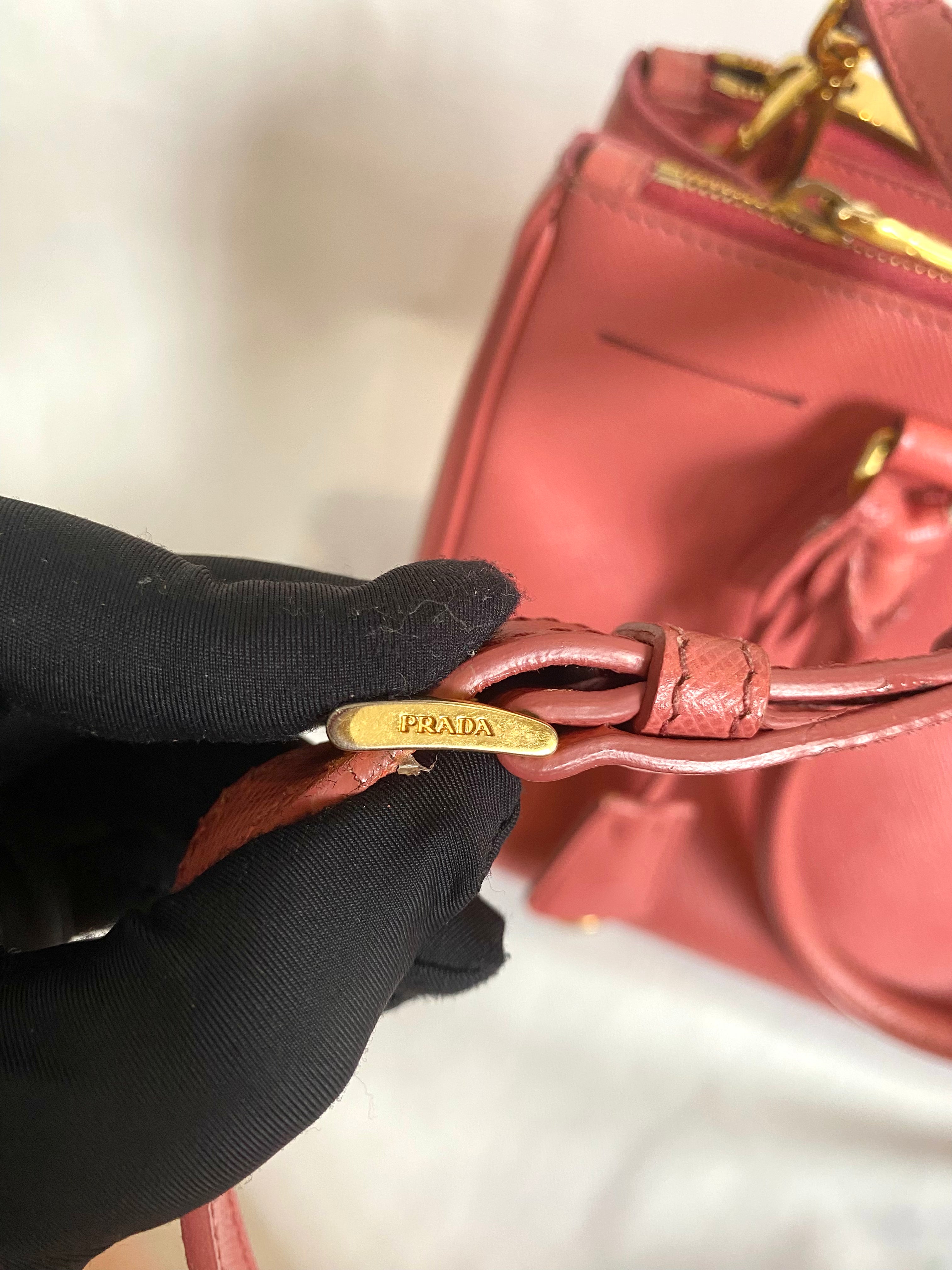 Prada Saffiano Lux Galleria Double Zip Tote Pink