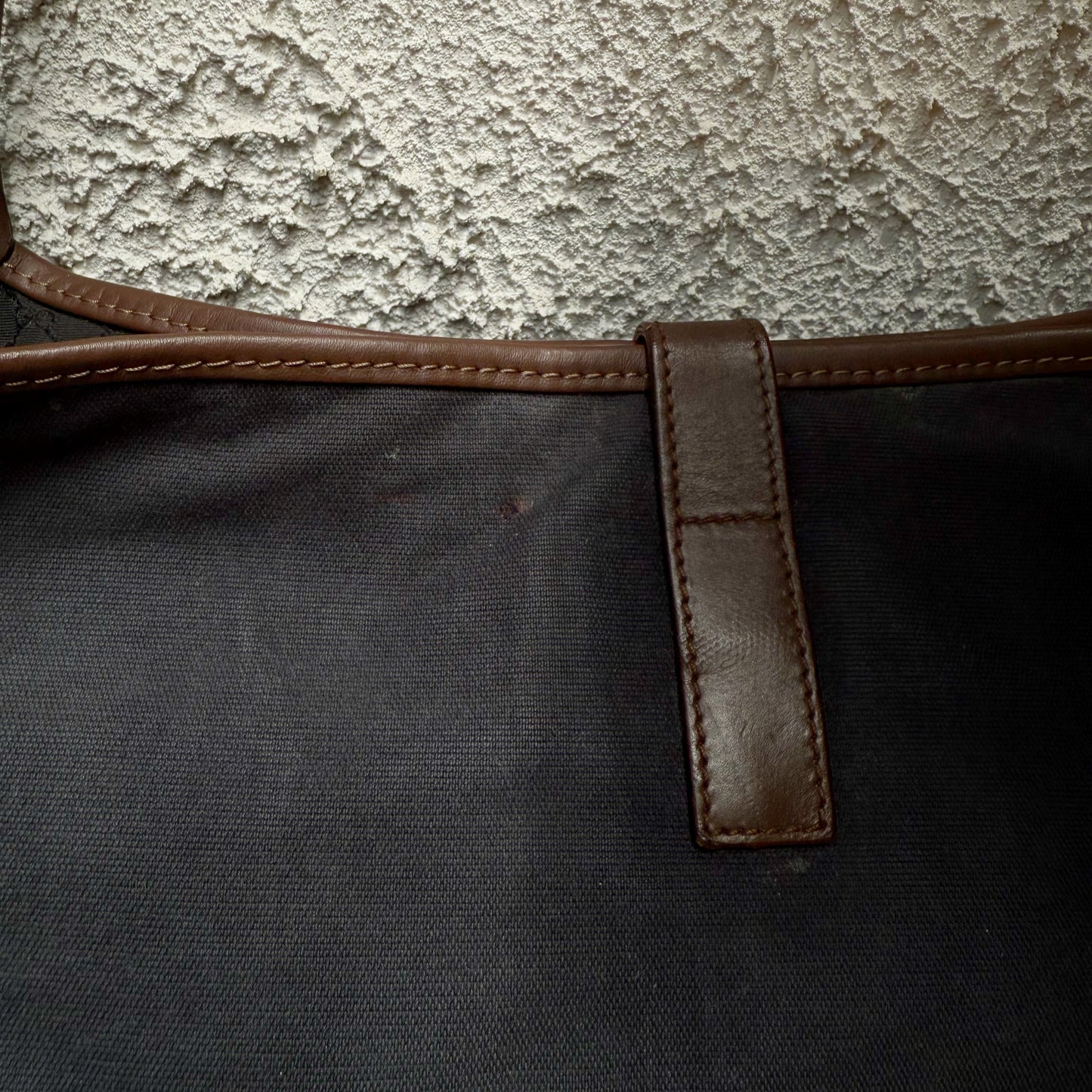 Gucci Vintage Navy Canvas & Brown Leather Jackie Bag