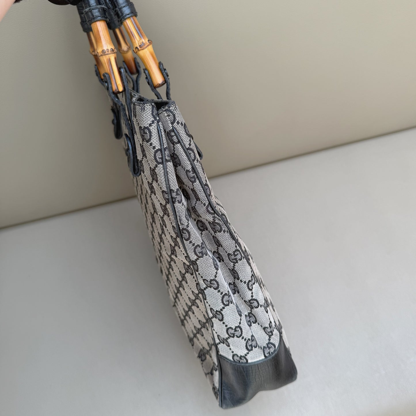 Gucci GG Canvas Bamboo Handle Tote Bag