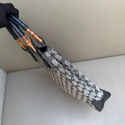 Gucci GG Canvas Bamboo Handle Tote Bag