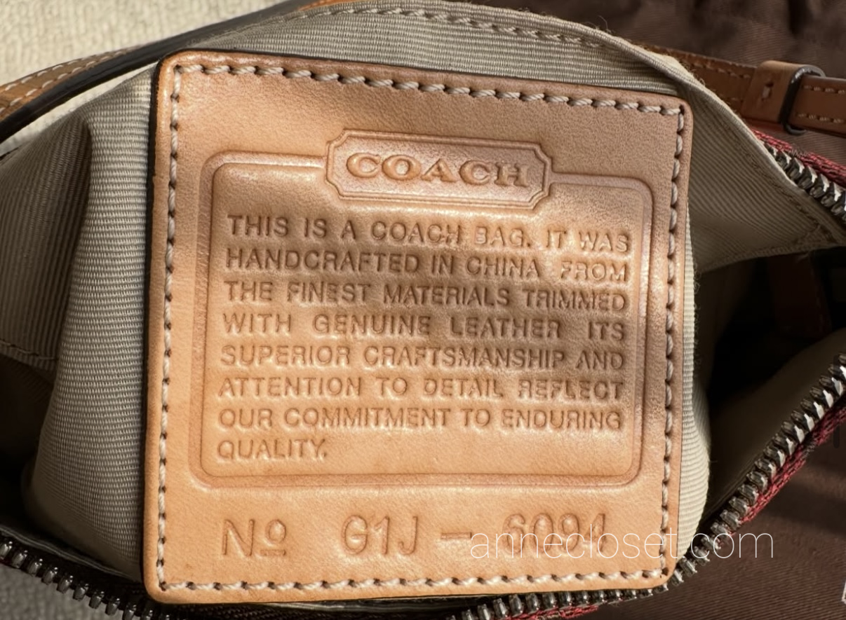 Coach Signature Demi Shoulder Bag Tan/Red