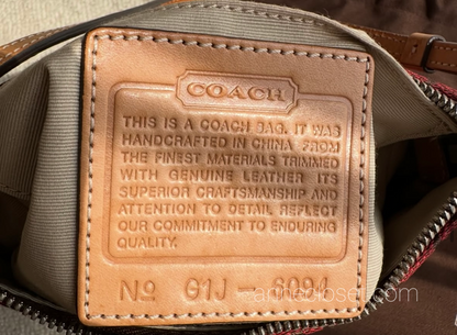 Coach Signature Demi Shoulder Bag Tan/Red