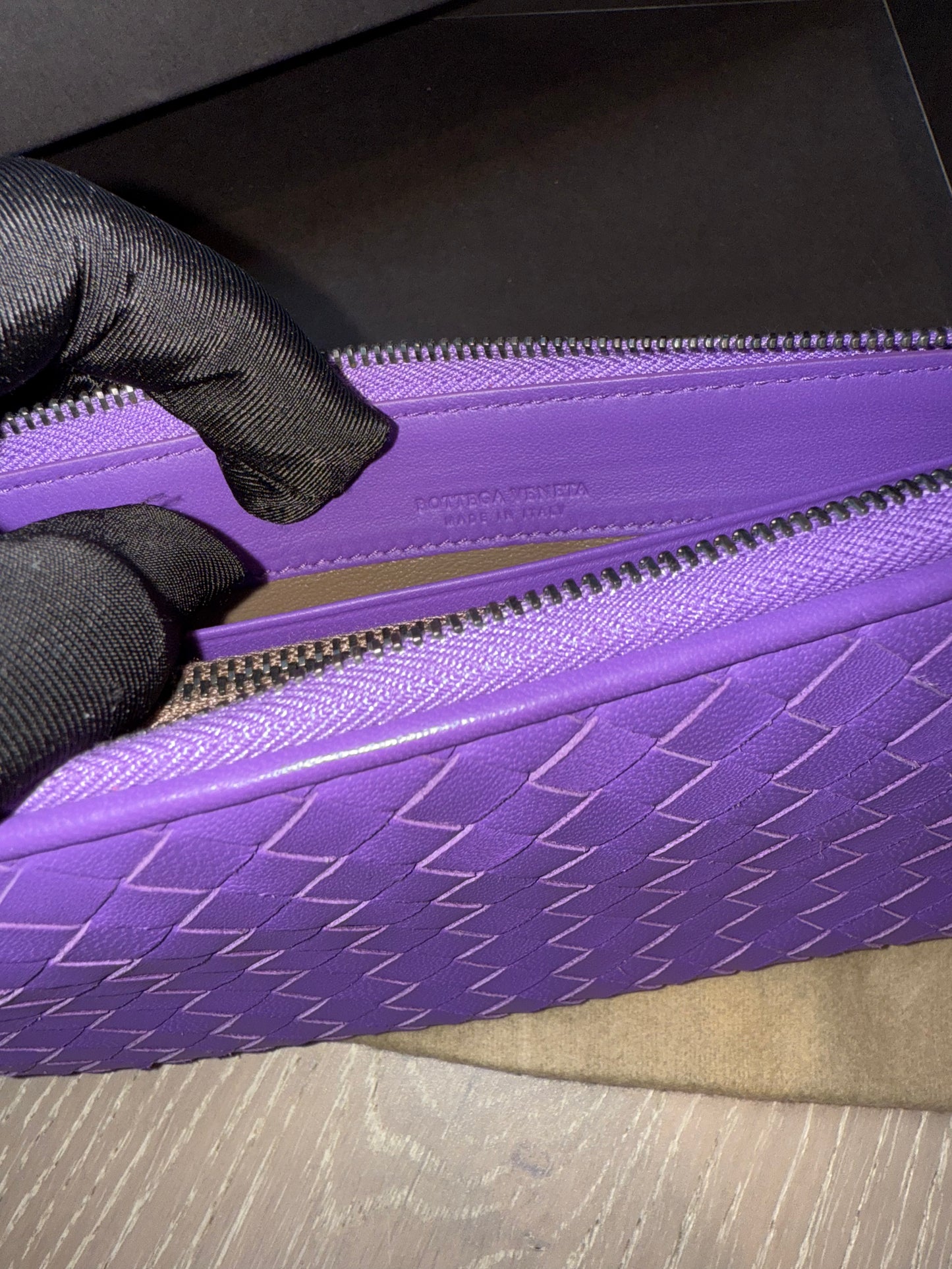 Bottega Veneta Intrecciato Purple Long Wallet