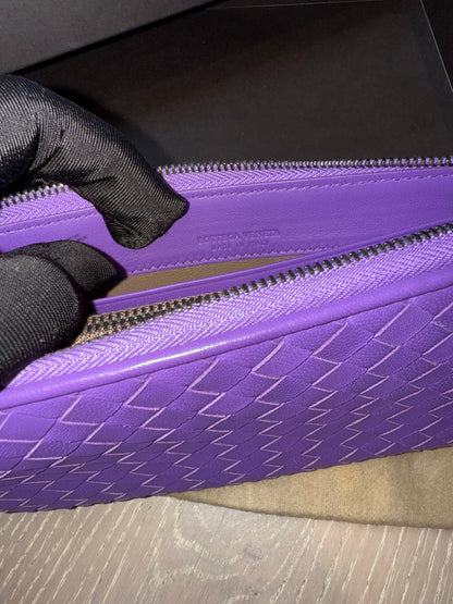 Bottega Veneta Intrecciato Purple Long Wallet