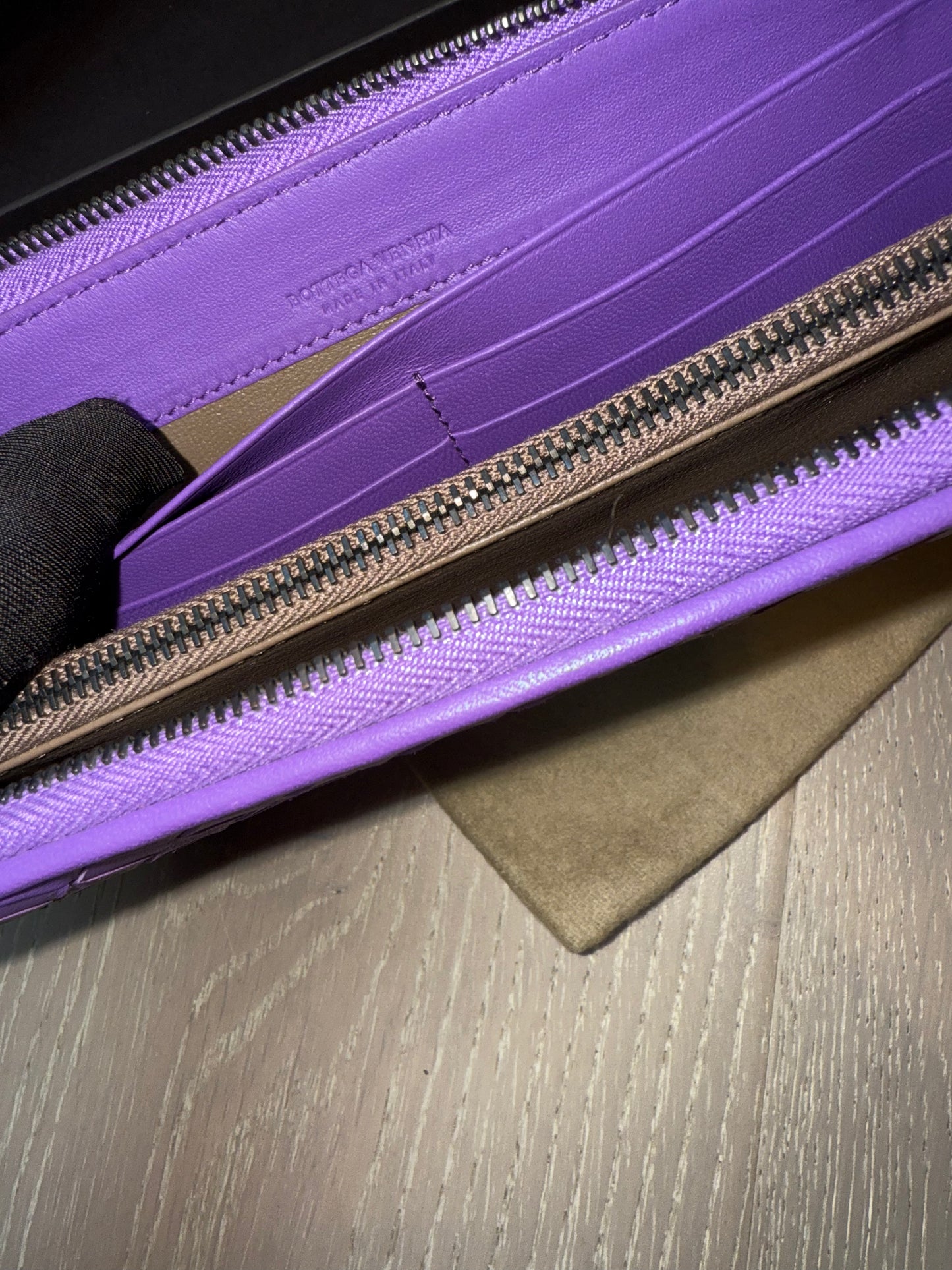 Bottega Veneta Intrecciato Purple Long Wallet