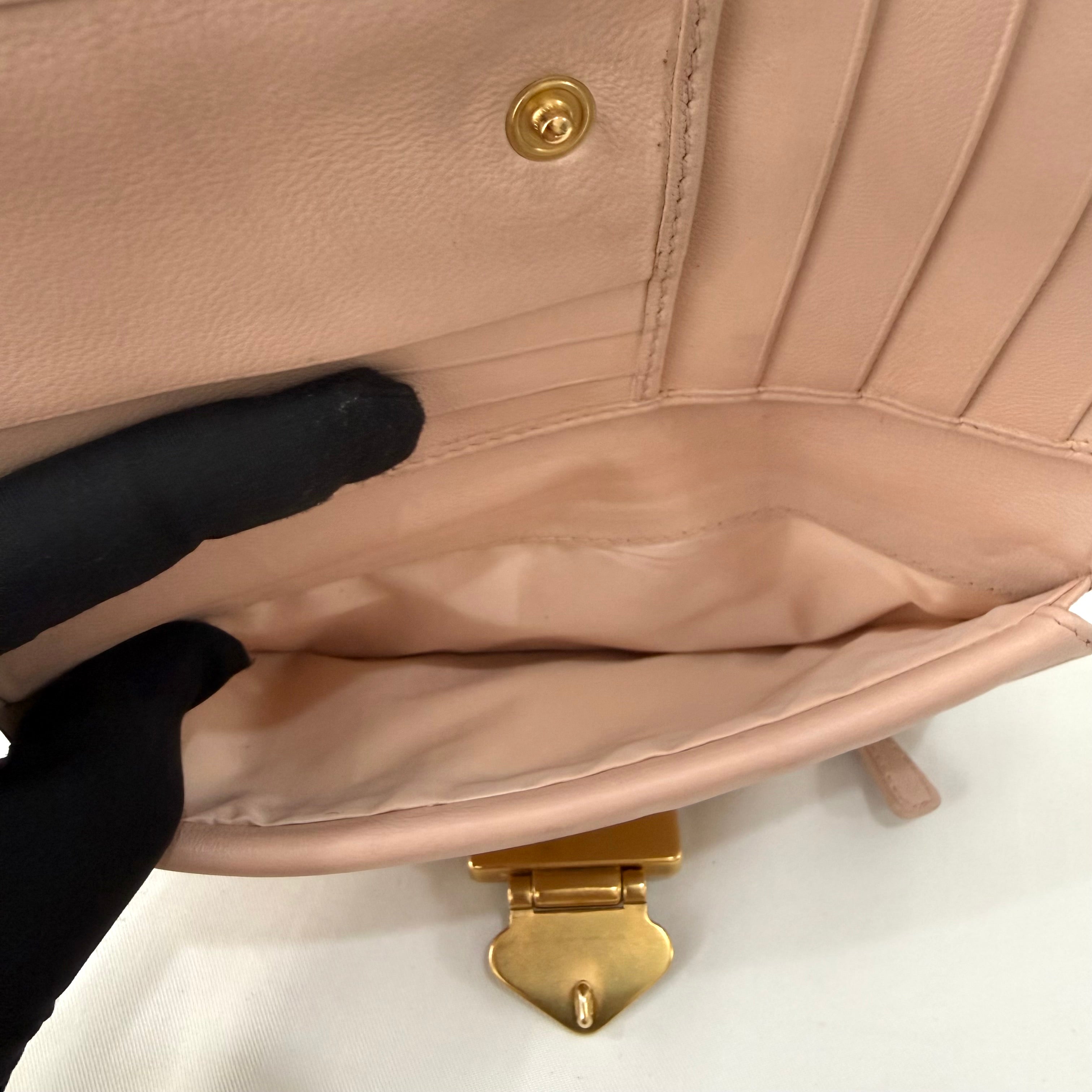 Miu Miu Vitello Lux Leather Pink Wallet