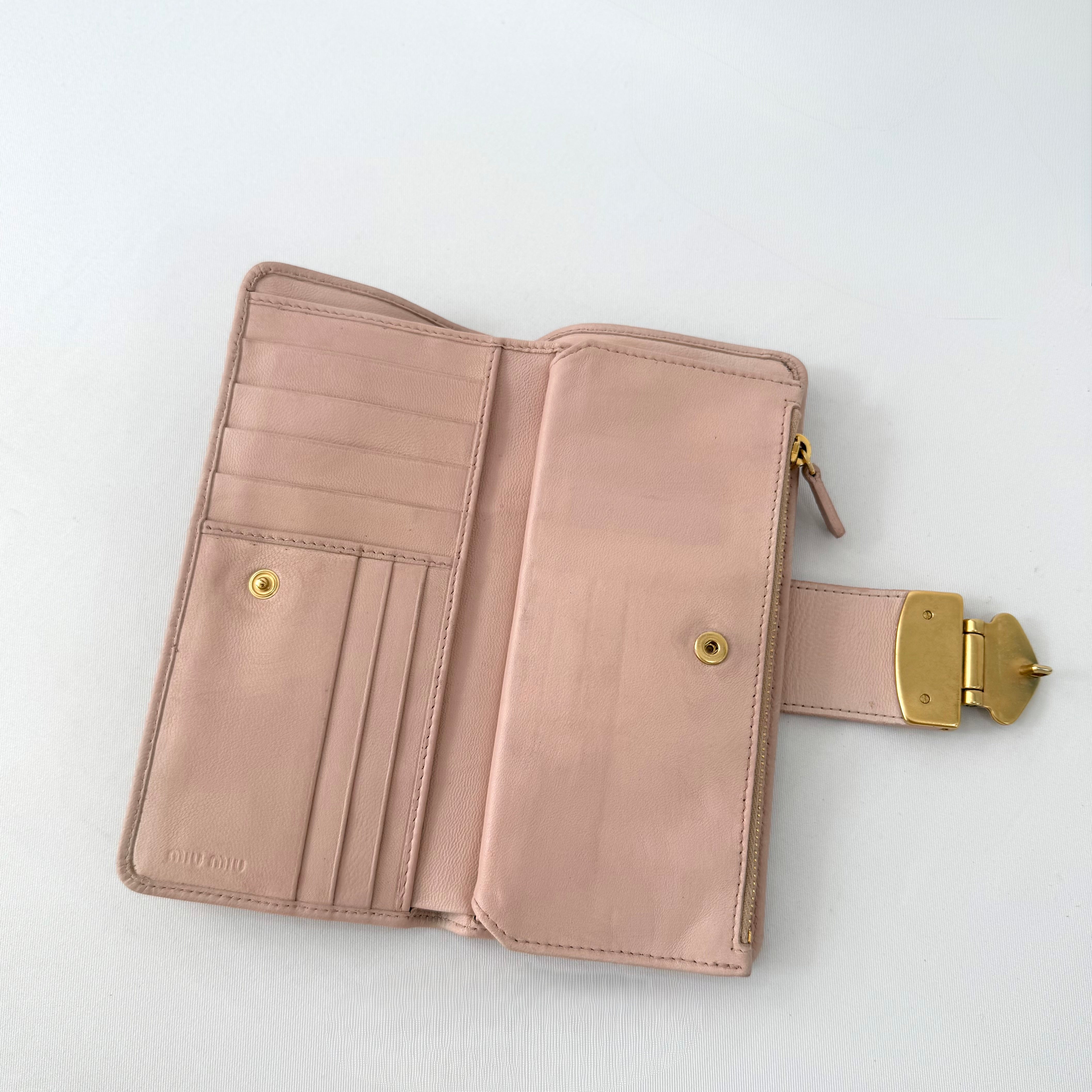 Miu Miu Vitello Lux Leather Pink Wallet