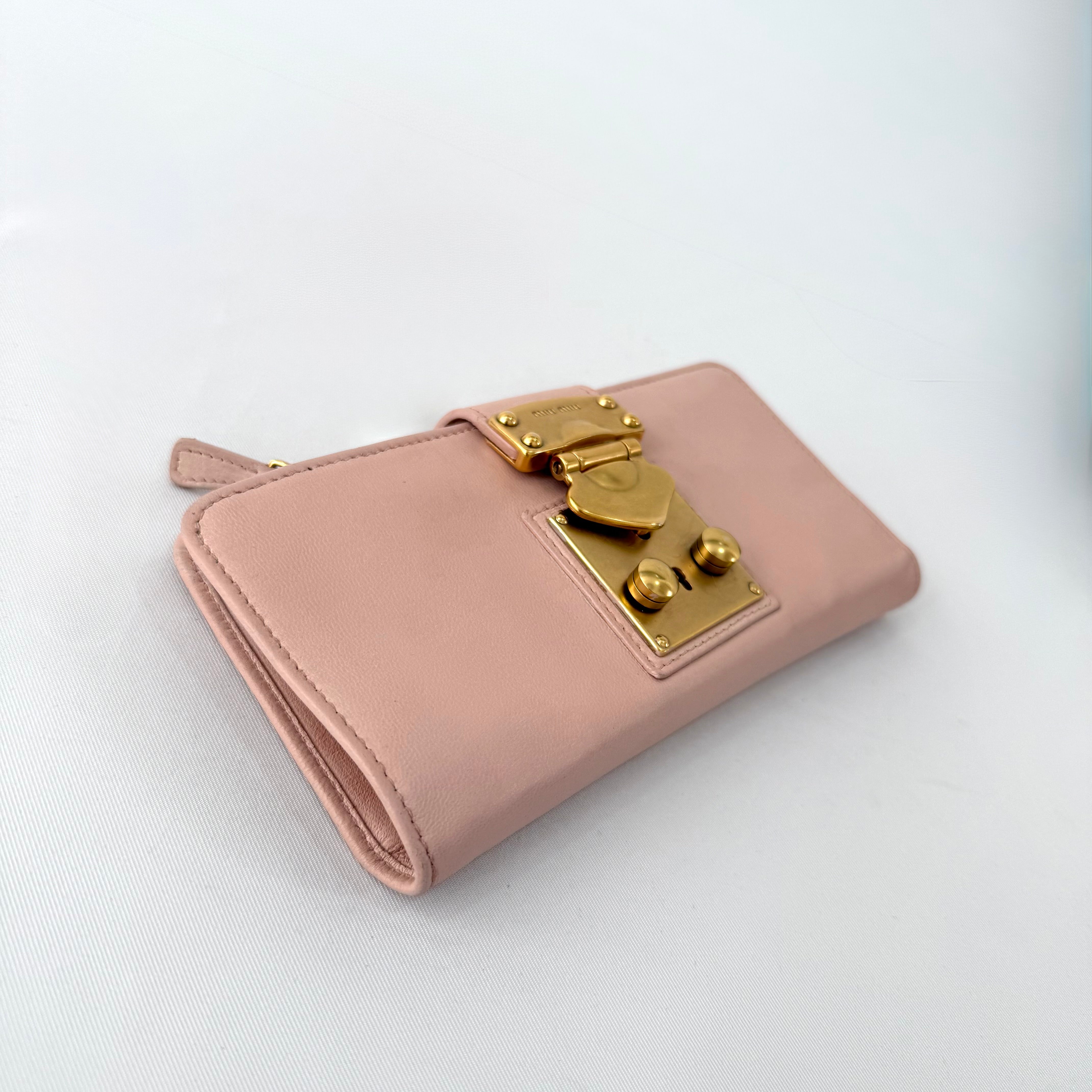 Miu Miu Vitello Lux Leather Pink Wallet