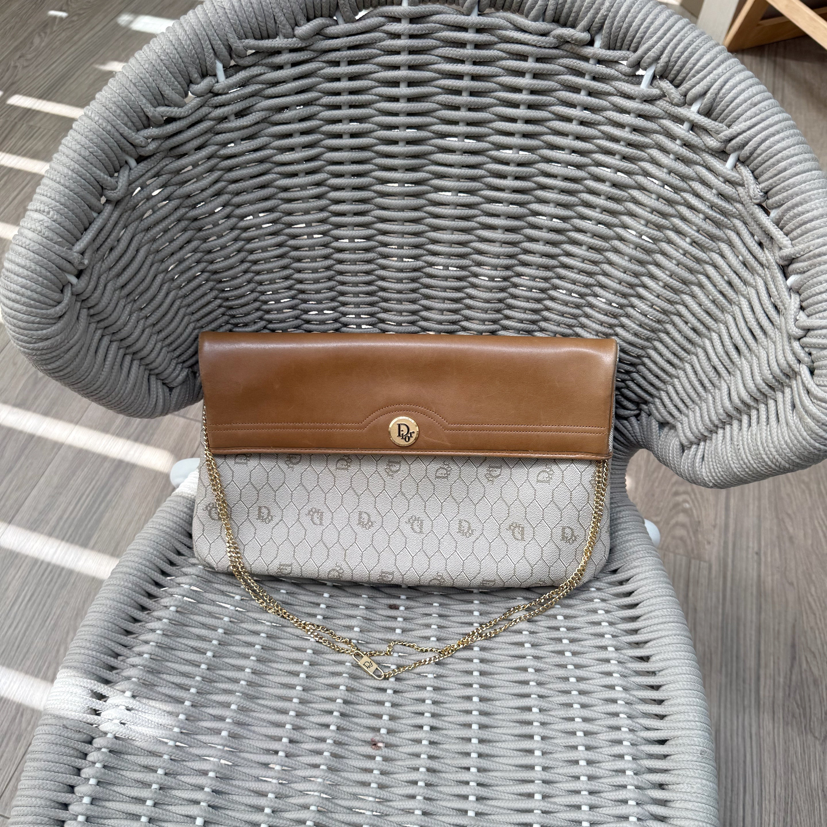 Christian Dior Honeycomb Canvas Shoulder Bag