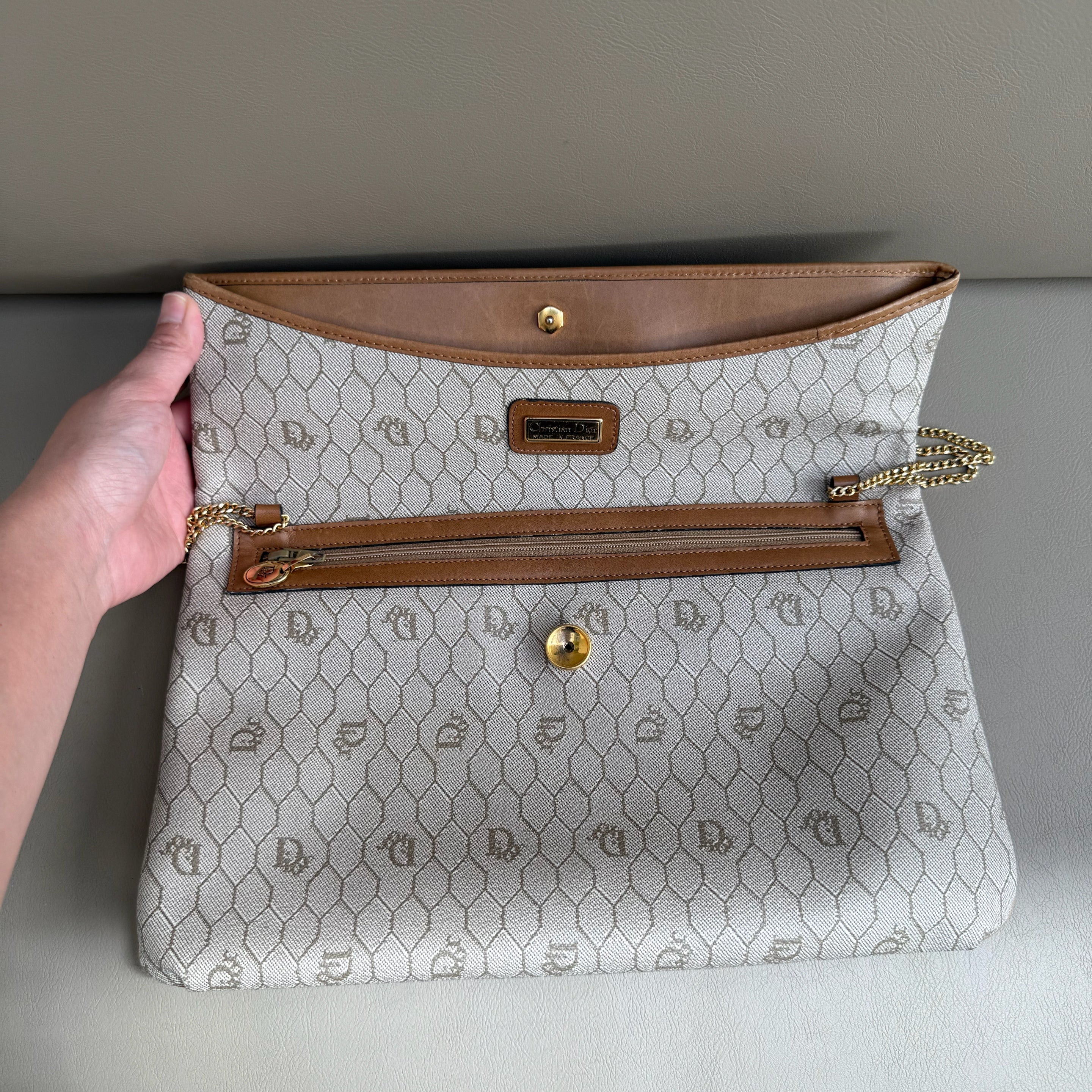 Christian Dior Honeycomb Canvas Shoulder Bag