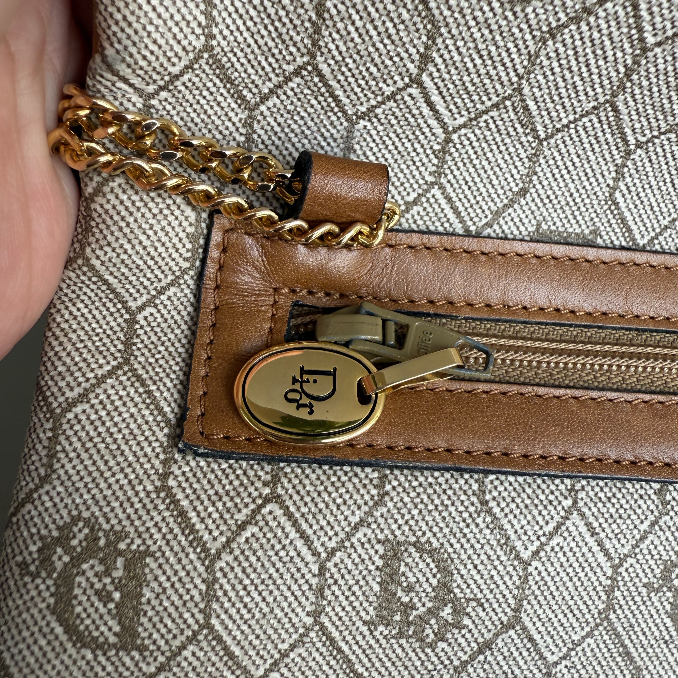 Christian Dior Honeycomb Canvas Shoulder Bag