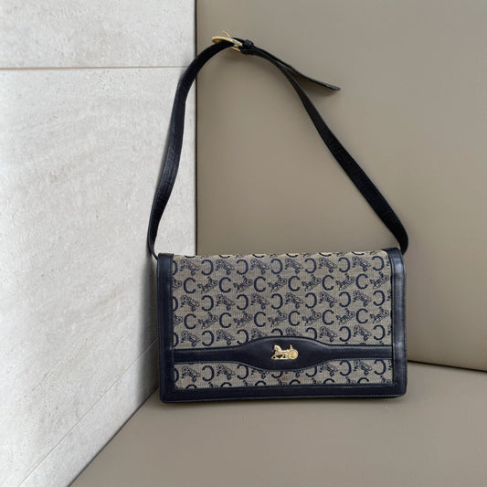 Celine Macadam Canvas Horse Carriage Shoulder Bag