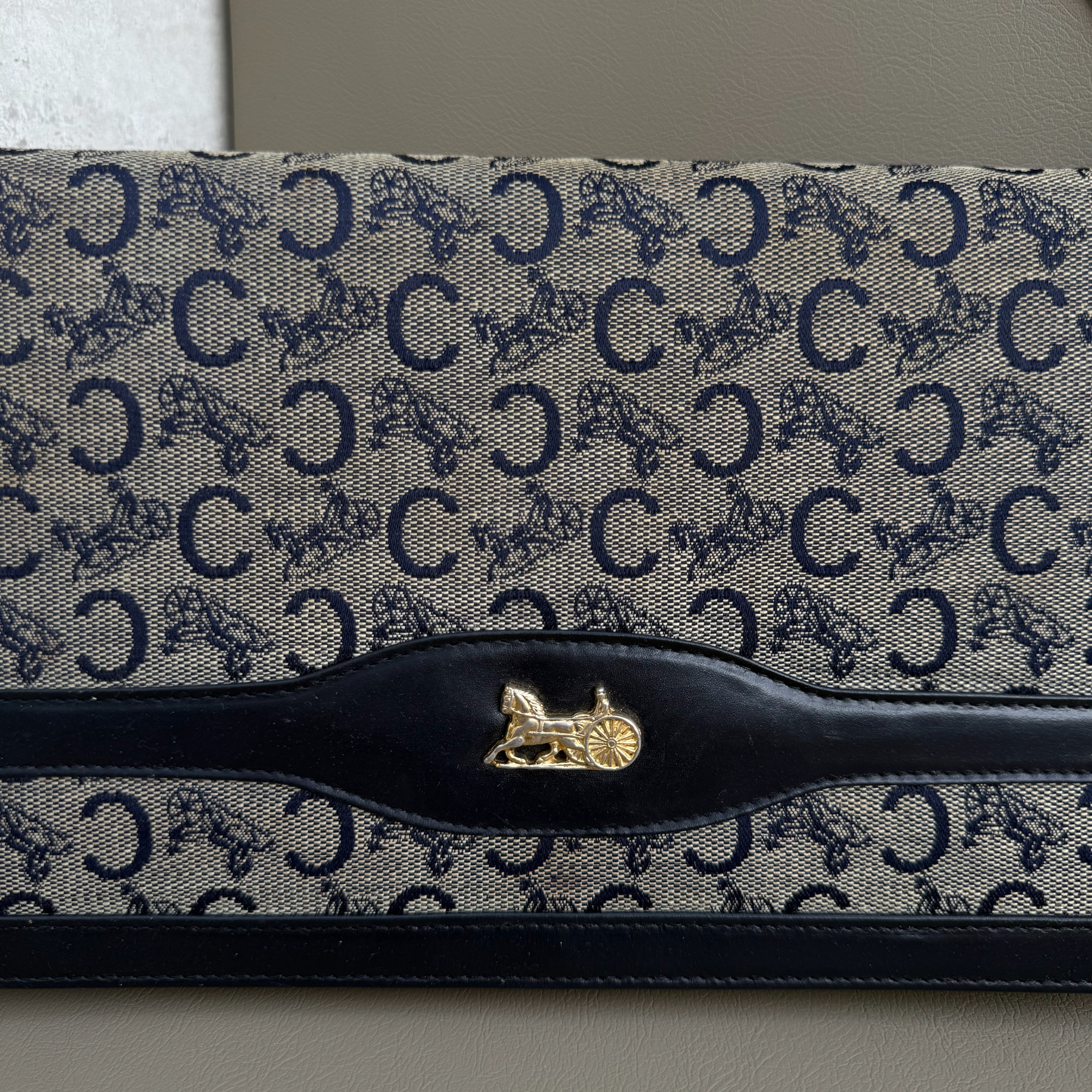 Celine Macadam Canvas Horse Carriage Shoulder Bag