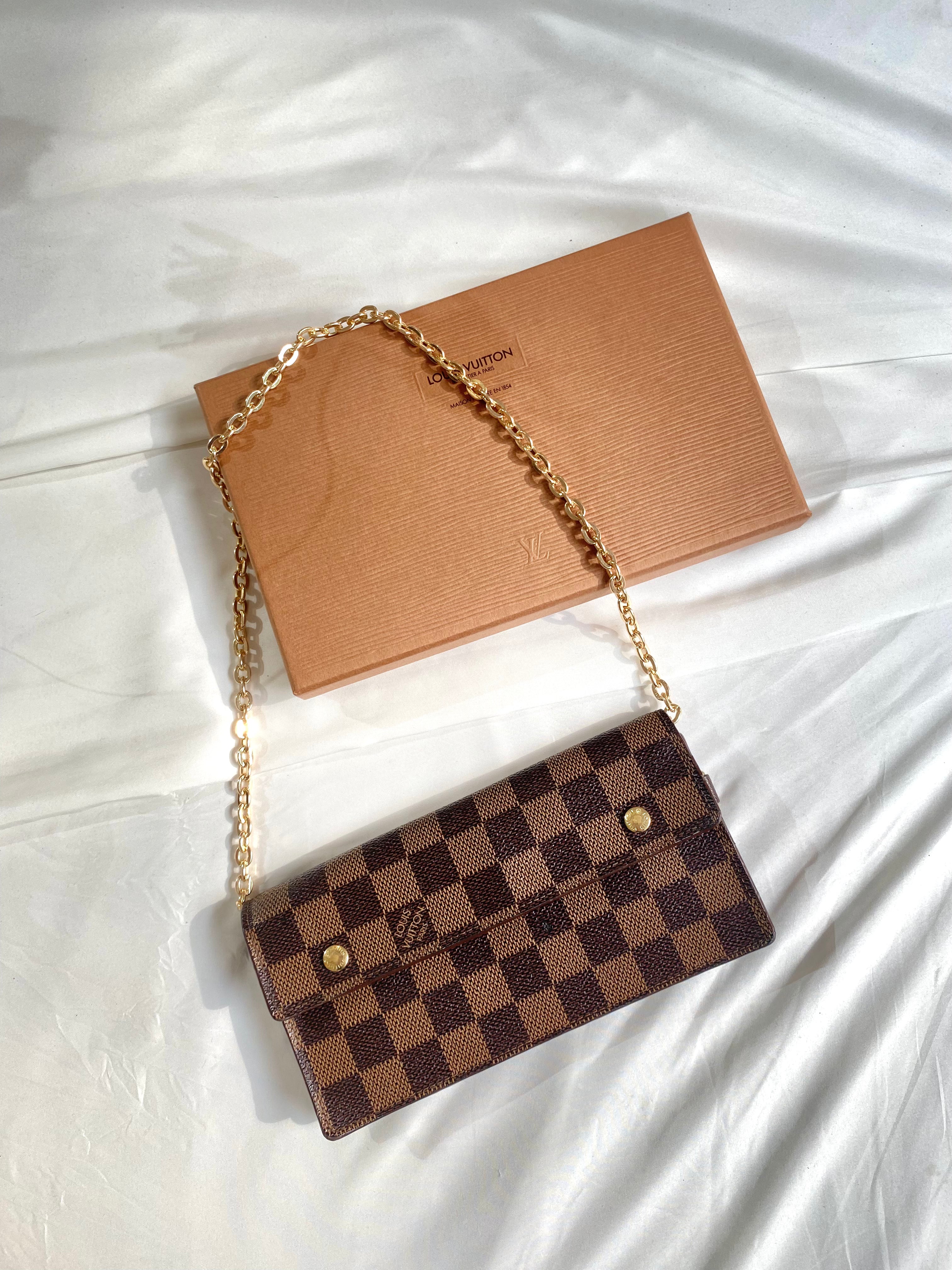 Louis Vuitton Portefeuille Accordion Long Chain Wallet Damier Ebene