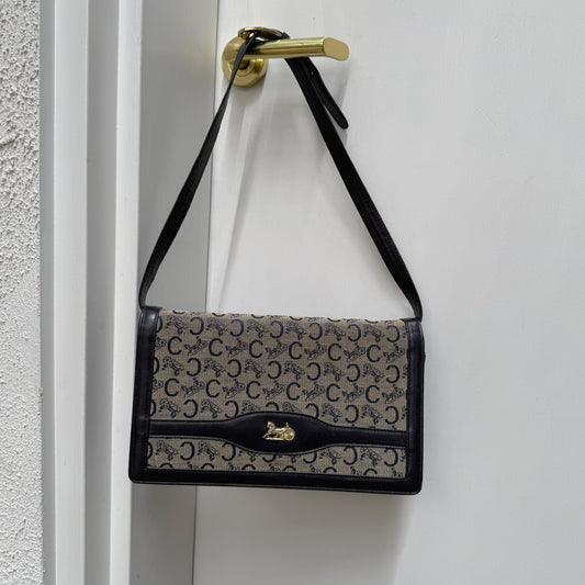 Celine Macadam Canvas Horse Carriage Shoulder Bag