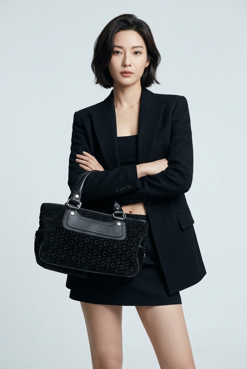 Celine 2000 C Macadam Suede Boogie handbag