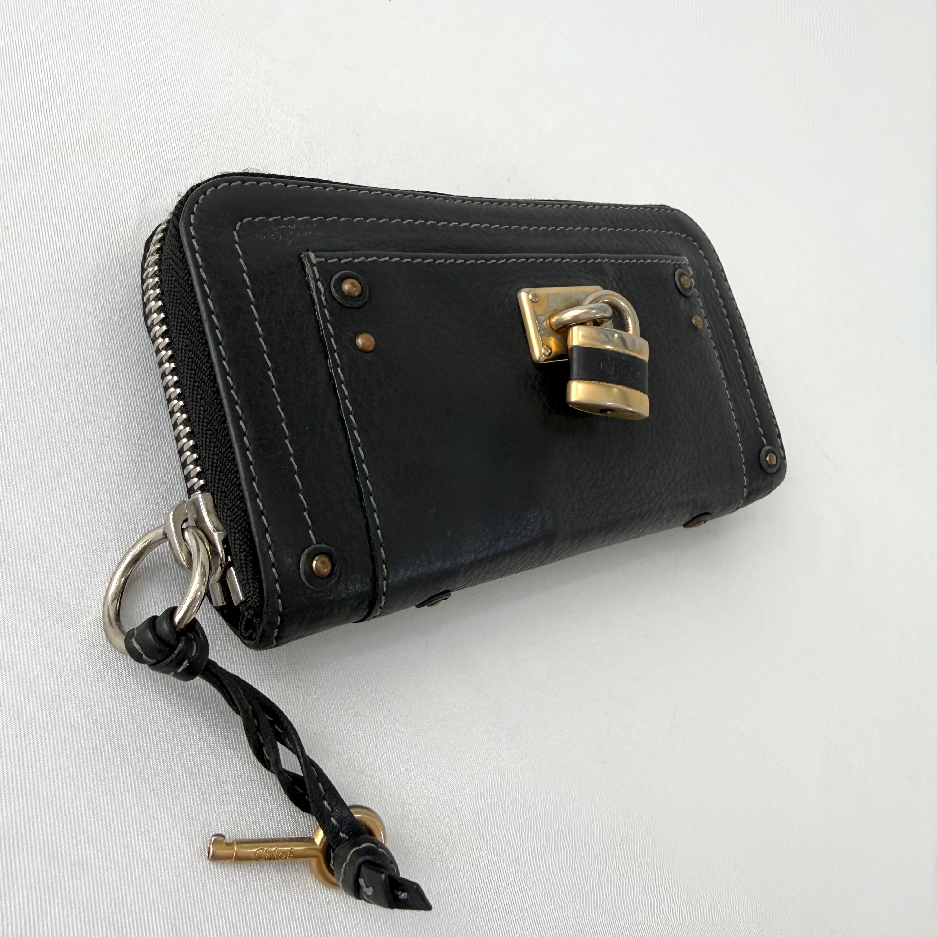 Chloe Black Leather Paddington Long Wallet