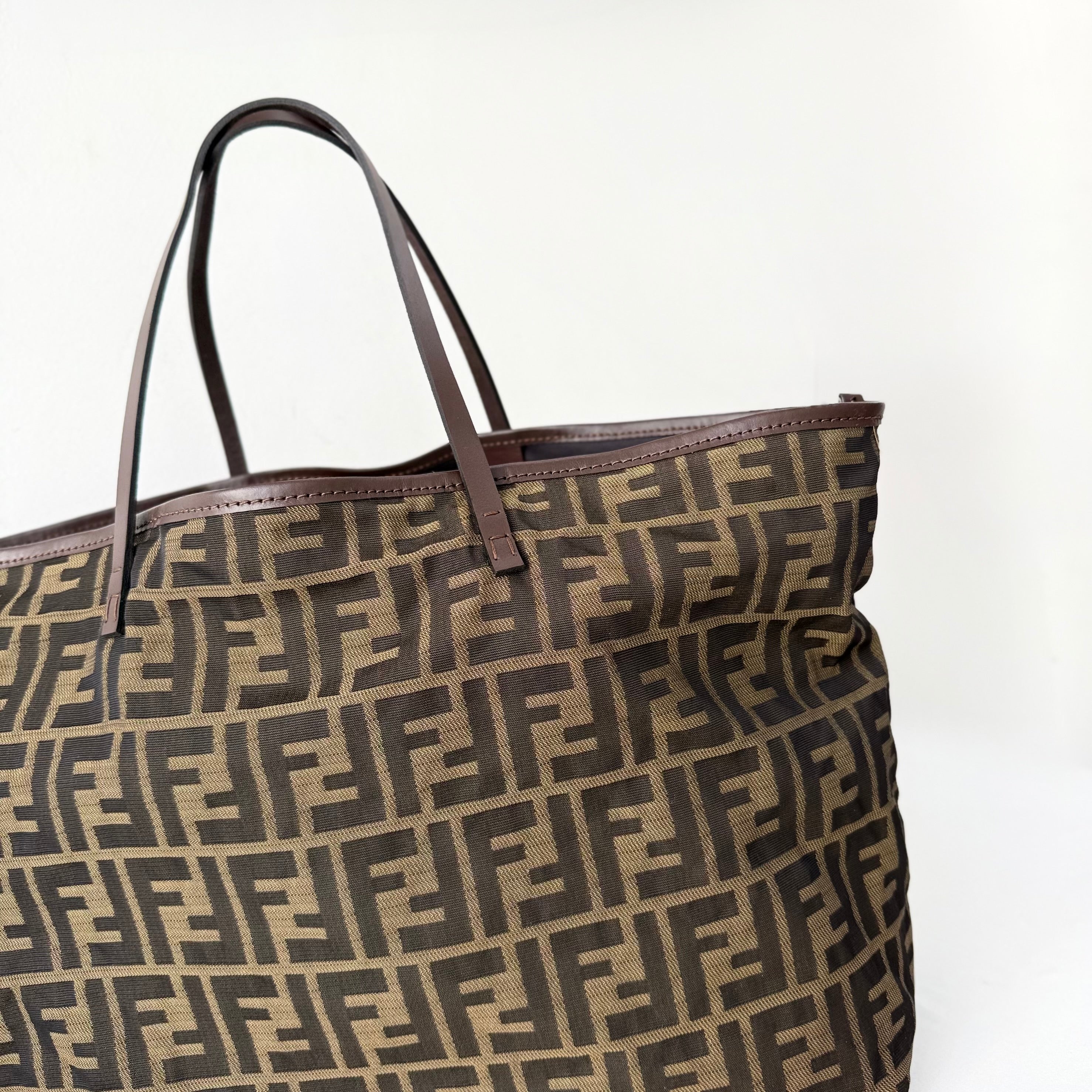 Fendi Zucca Zucchino Roll Bag Tote with pochette