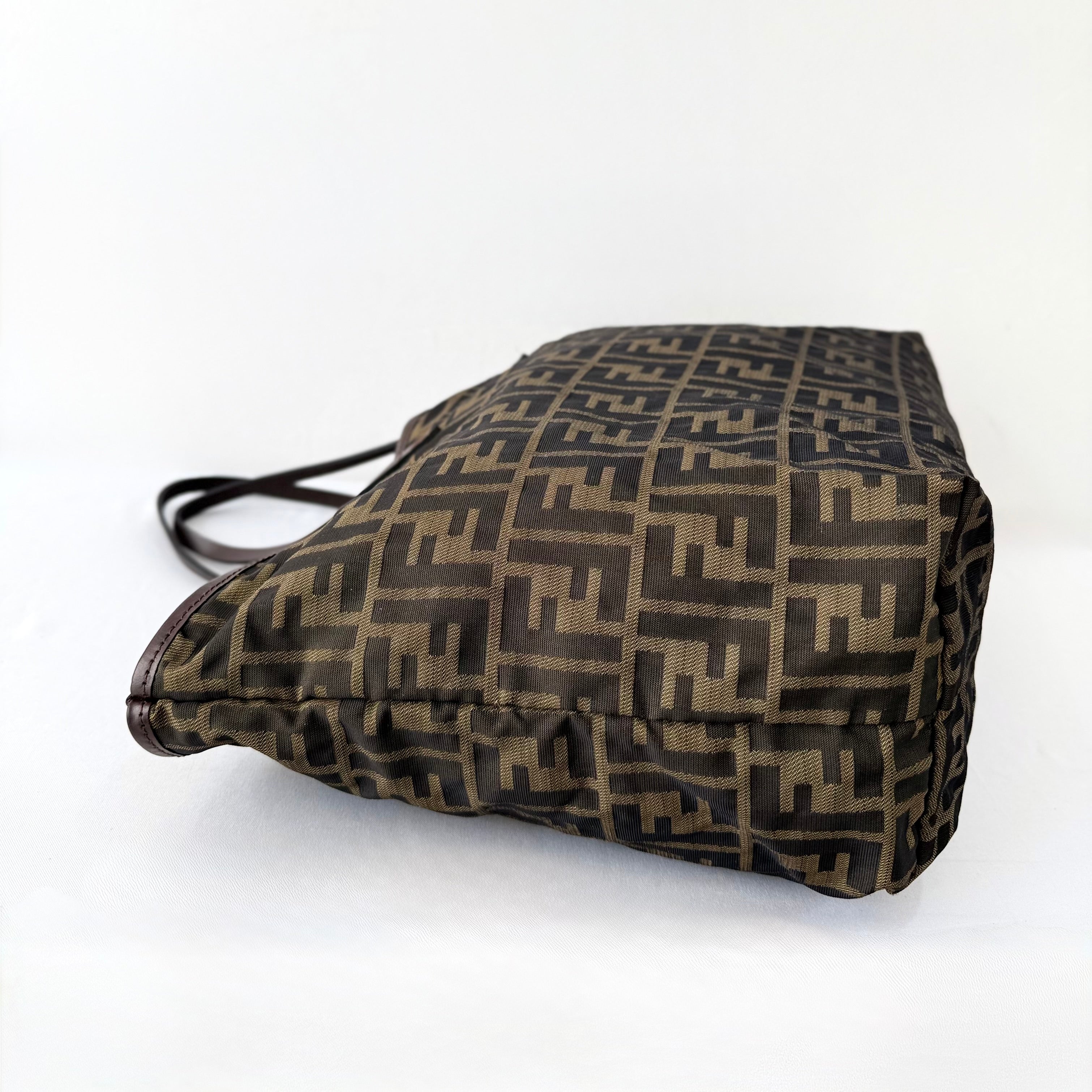 Fendi Zucca Zucchino Roll Bag Tote with pochette