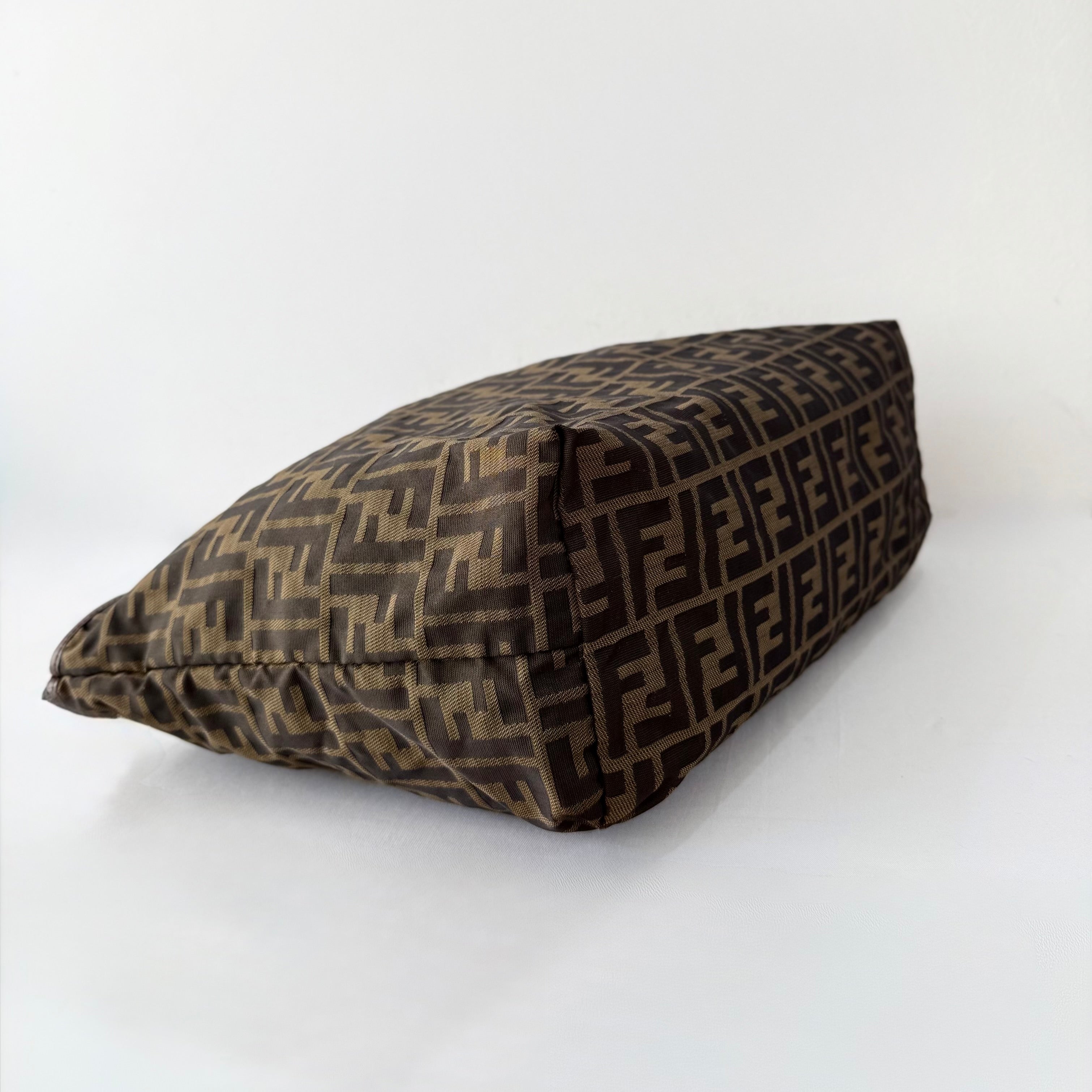 Fendi Zucca Zucchino Roll Bag Tote with pochette