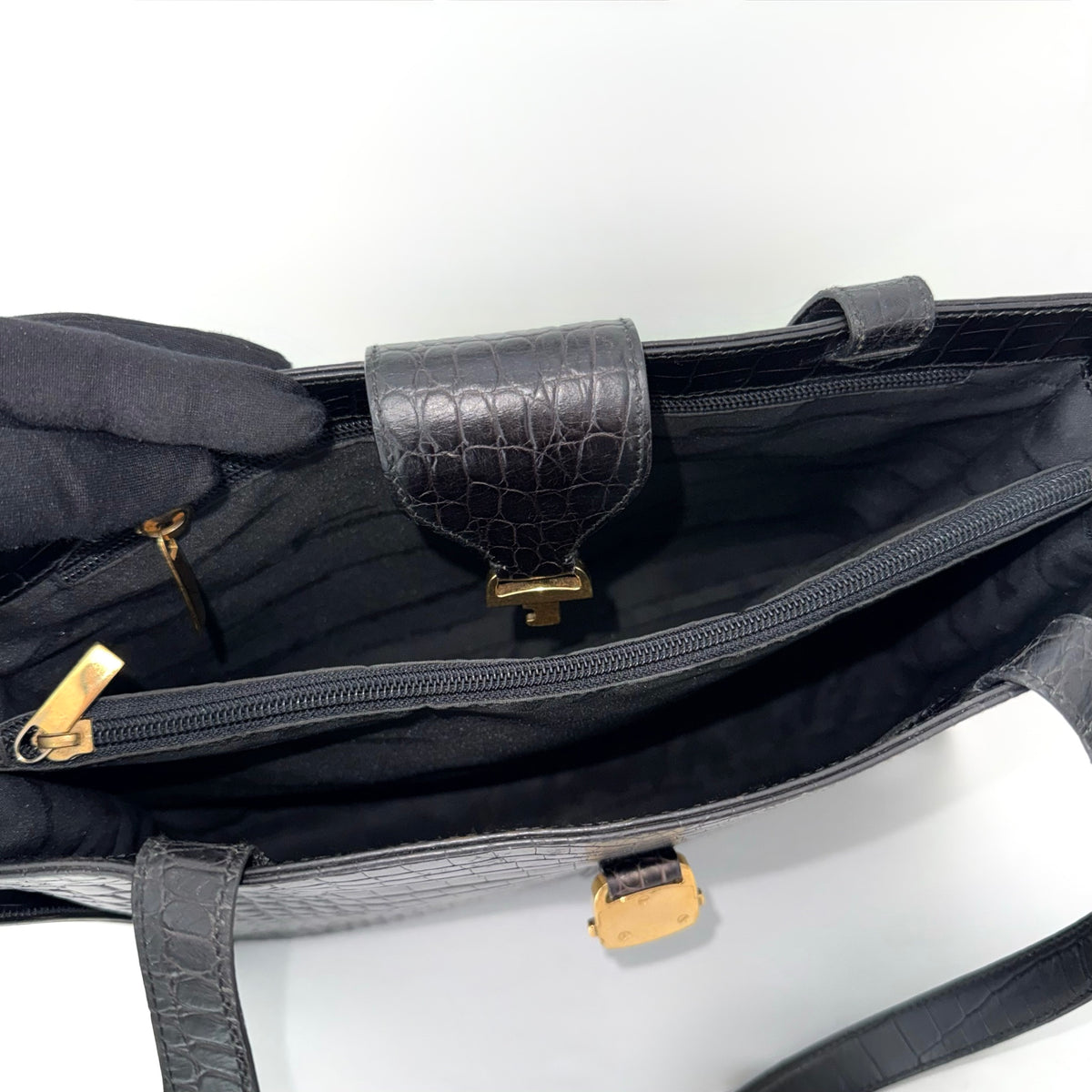Salvatore Ferragamo Embossed Leather Shoulder Bag