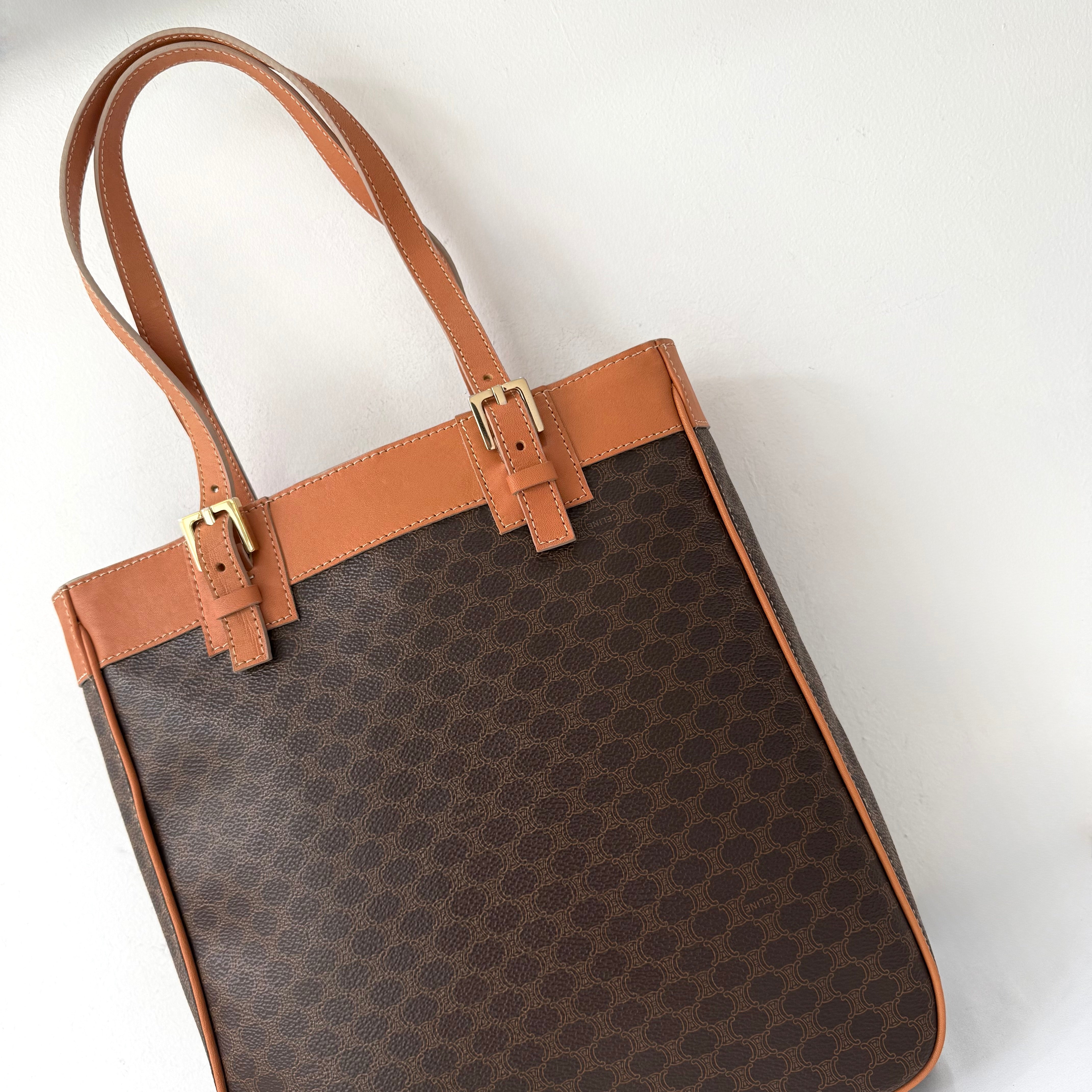 (RESERVED) Celine Brown Macadam Triomphe Tote bag