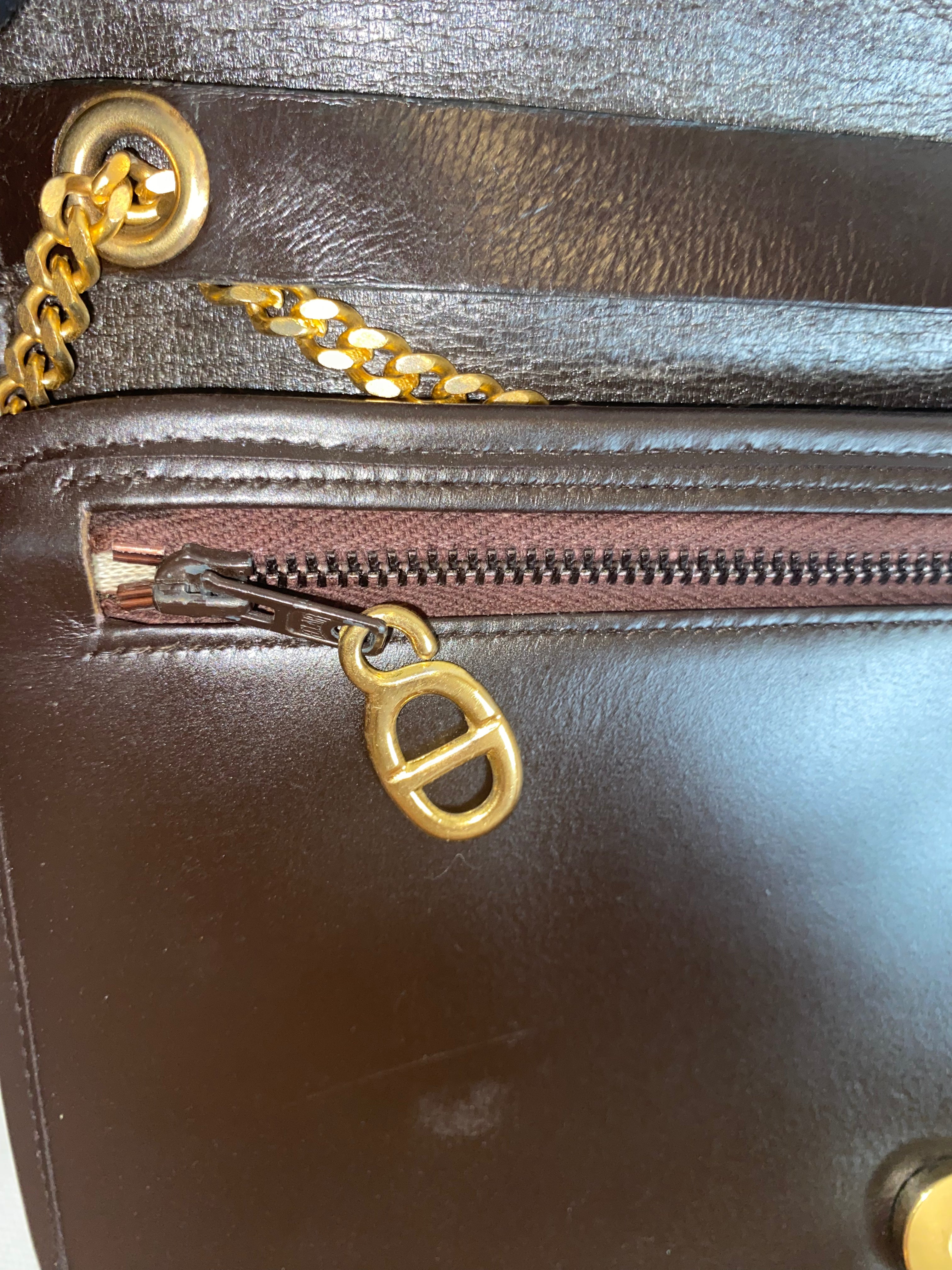 Dior Brown Trotter Jacquard Chain Shoulder Bag