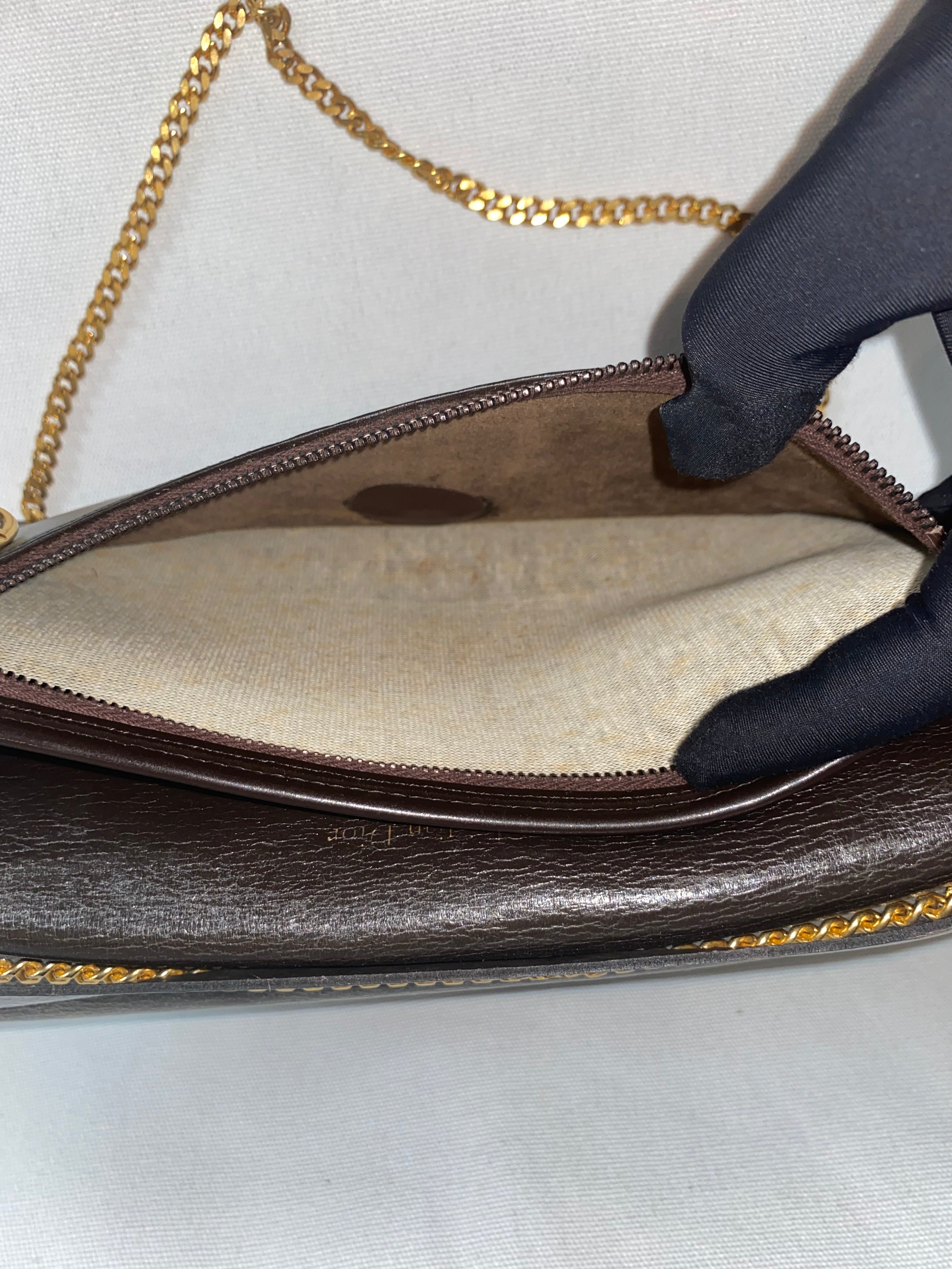Dior Brown Trotter Jacquard Chain Shoulder Bag