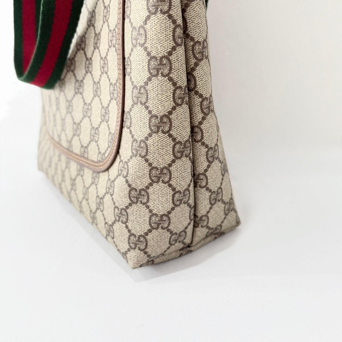 GUCCI GG Coated Canvas Web Sherry Line Tote Bag