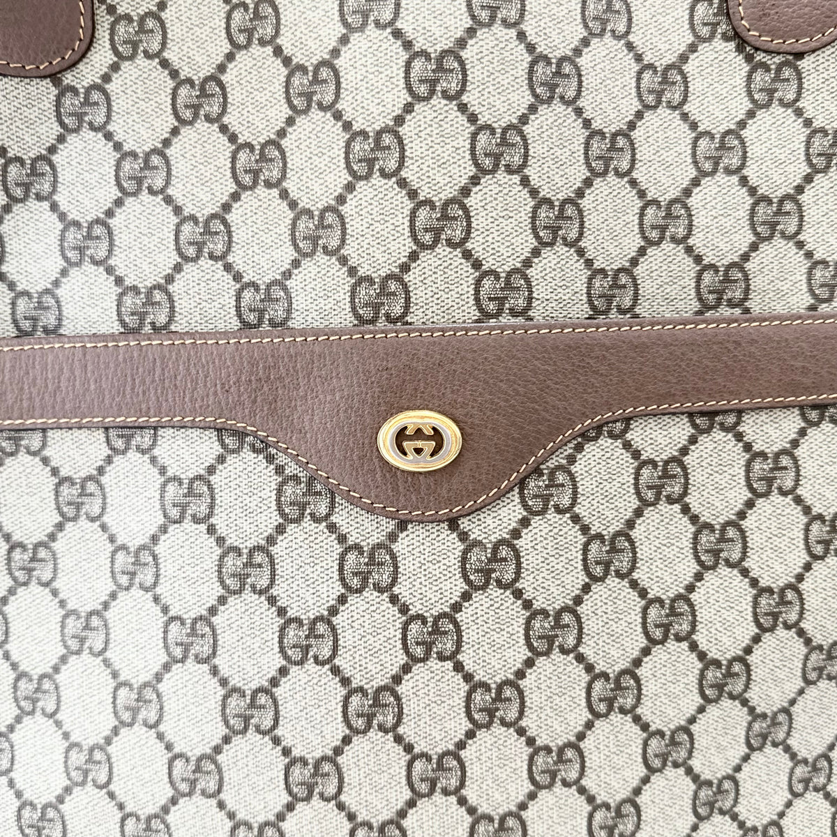 GUCCI GG Coated Canvas Web Sherry Line Tote Bag