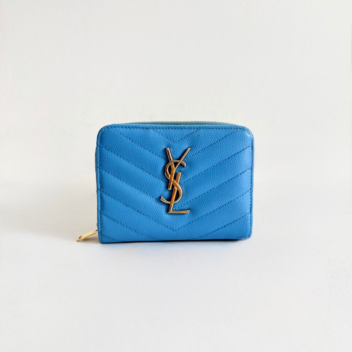 Saint Laurent Cassandre Zip Around Compact Wallet