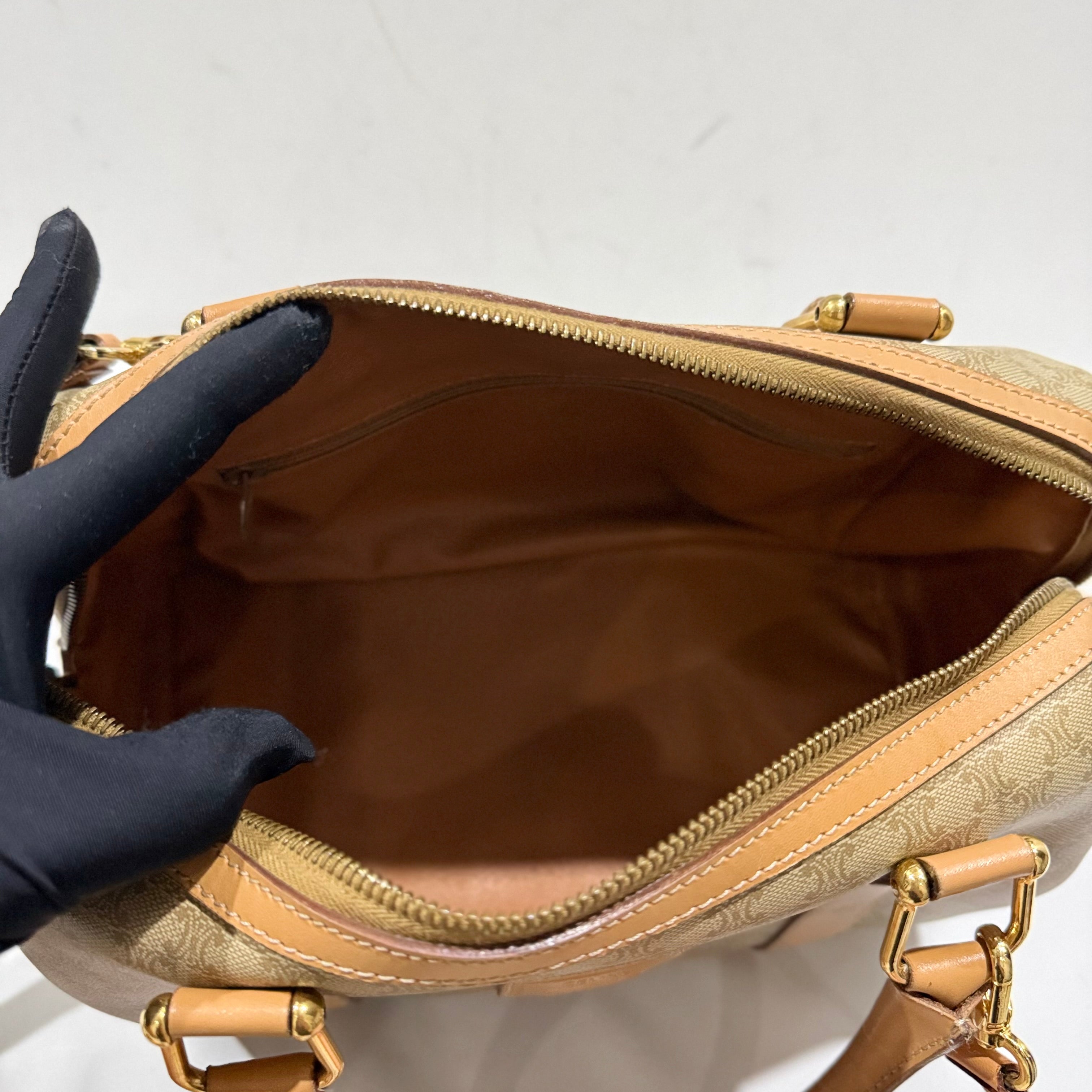 Celine Brown Macadam Boston Bag