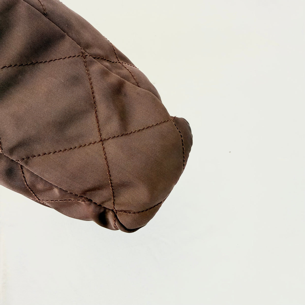 Prada Brown Nylon Tessuto Quilted Flap Shoulder bag