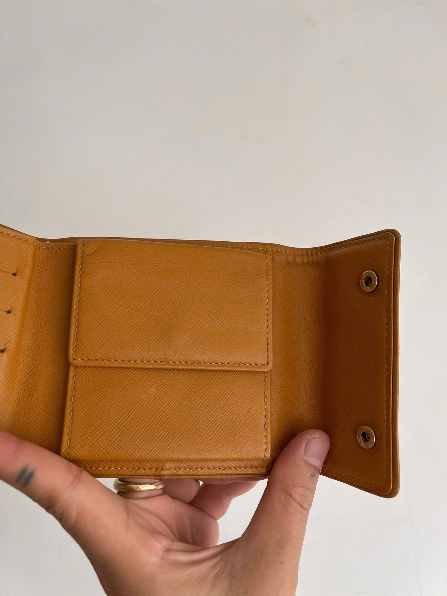 Louis Vuitton Khaki Monogram Mini Lin Compact Wallet