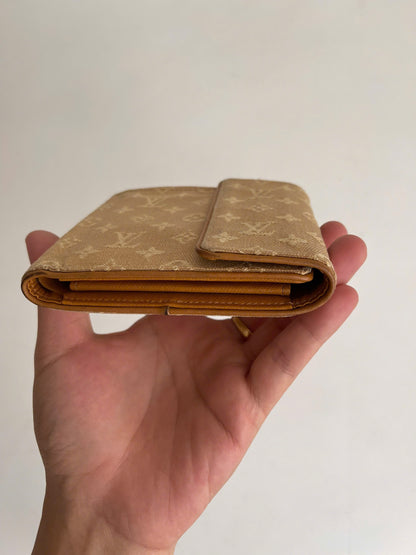 Louis Vuitton Khaki Monogram Mini Lin Compact Wallet