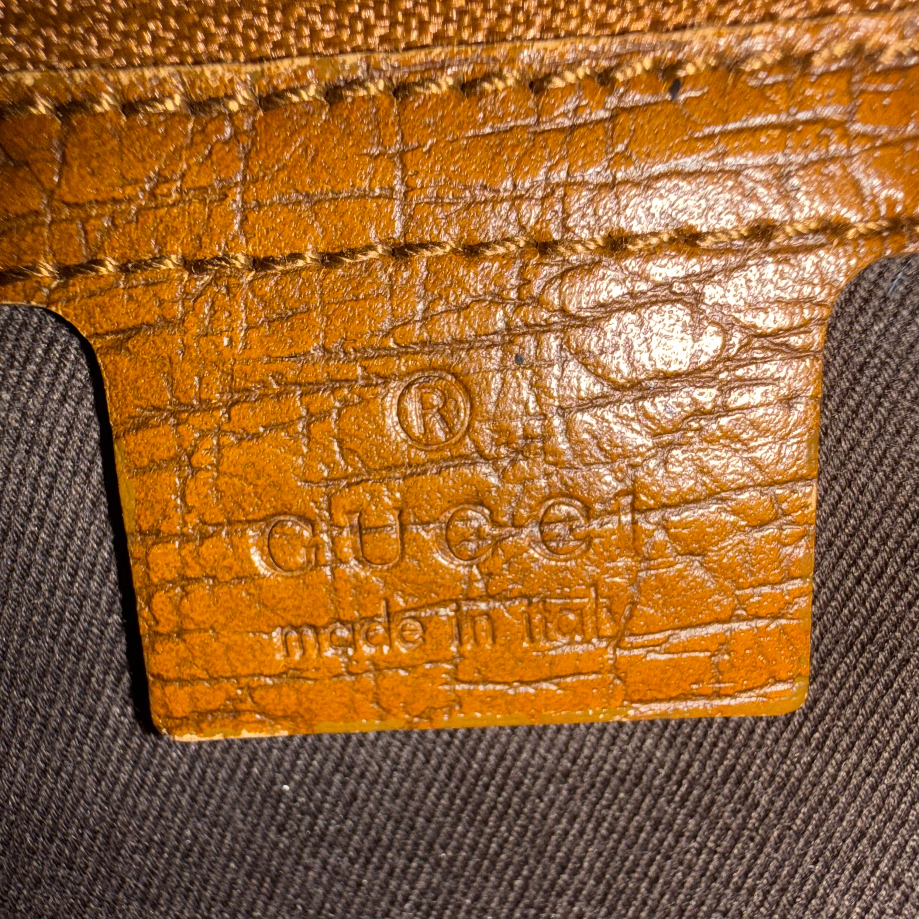 Gucci GG Supreme Tote Bag Bamboo Top Handle