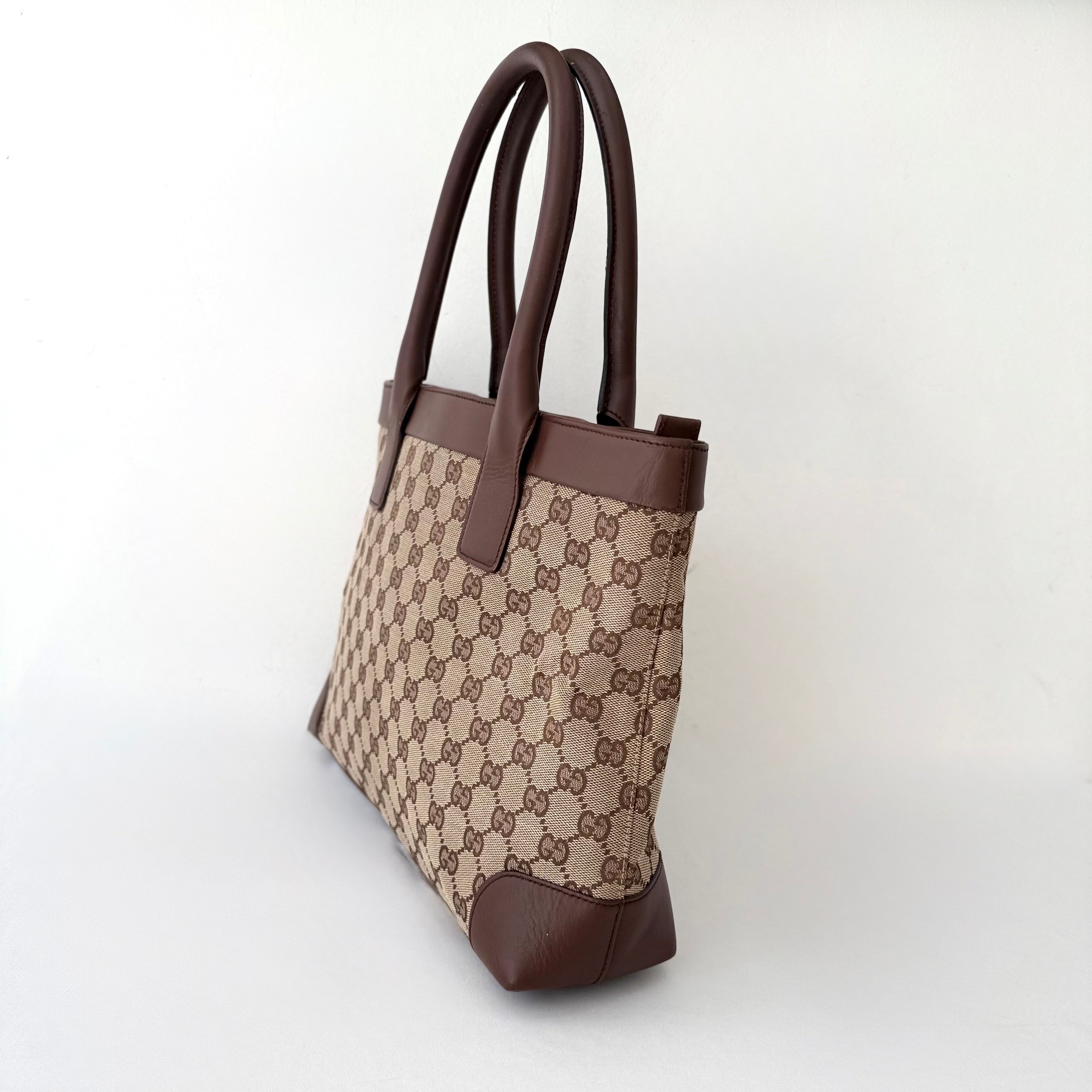 (Reserved) Gucci GG Brown Monogram Canvas Tote Bag