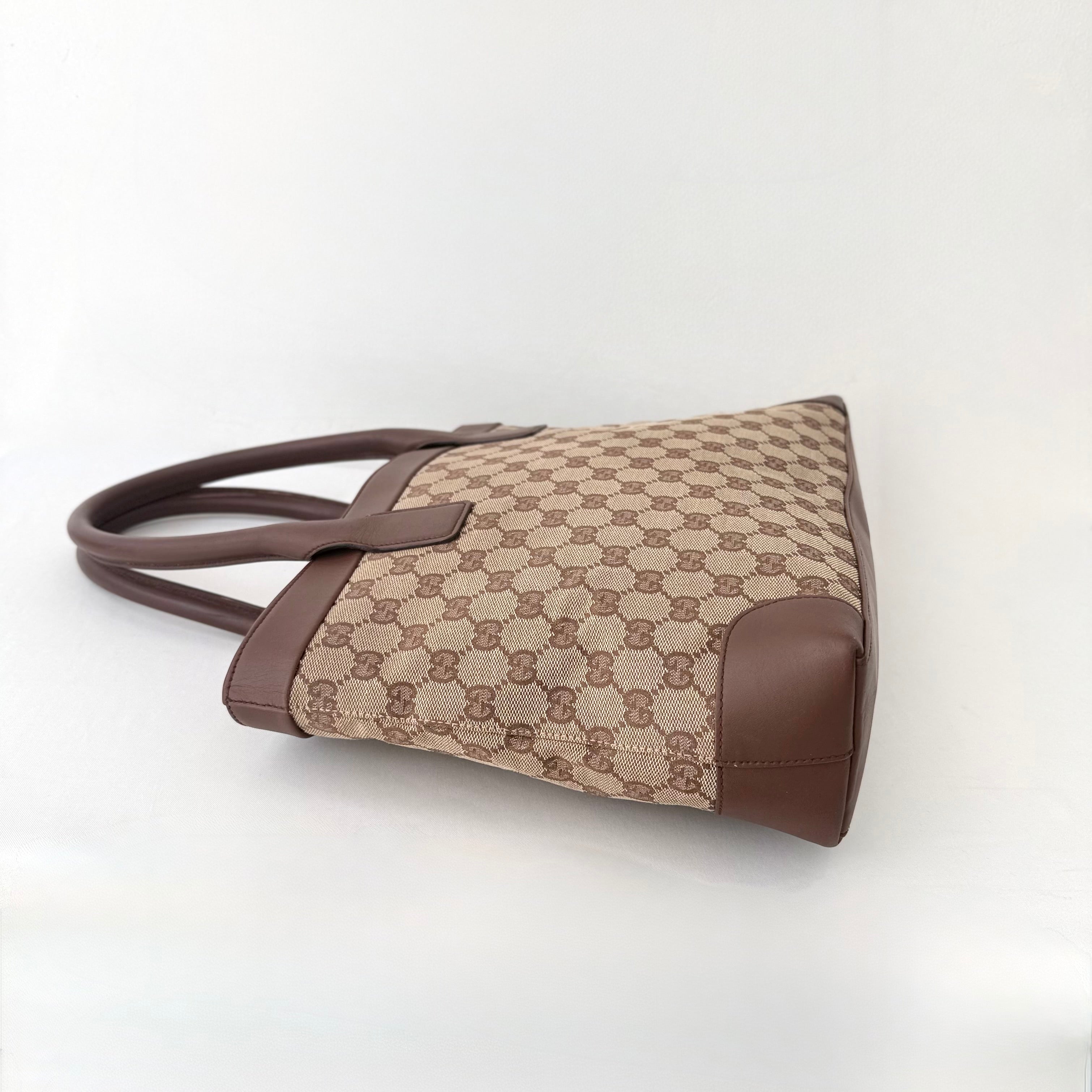 (Reserved) Gucci GG Brown Monogram Canvas Tote Bag