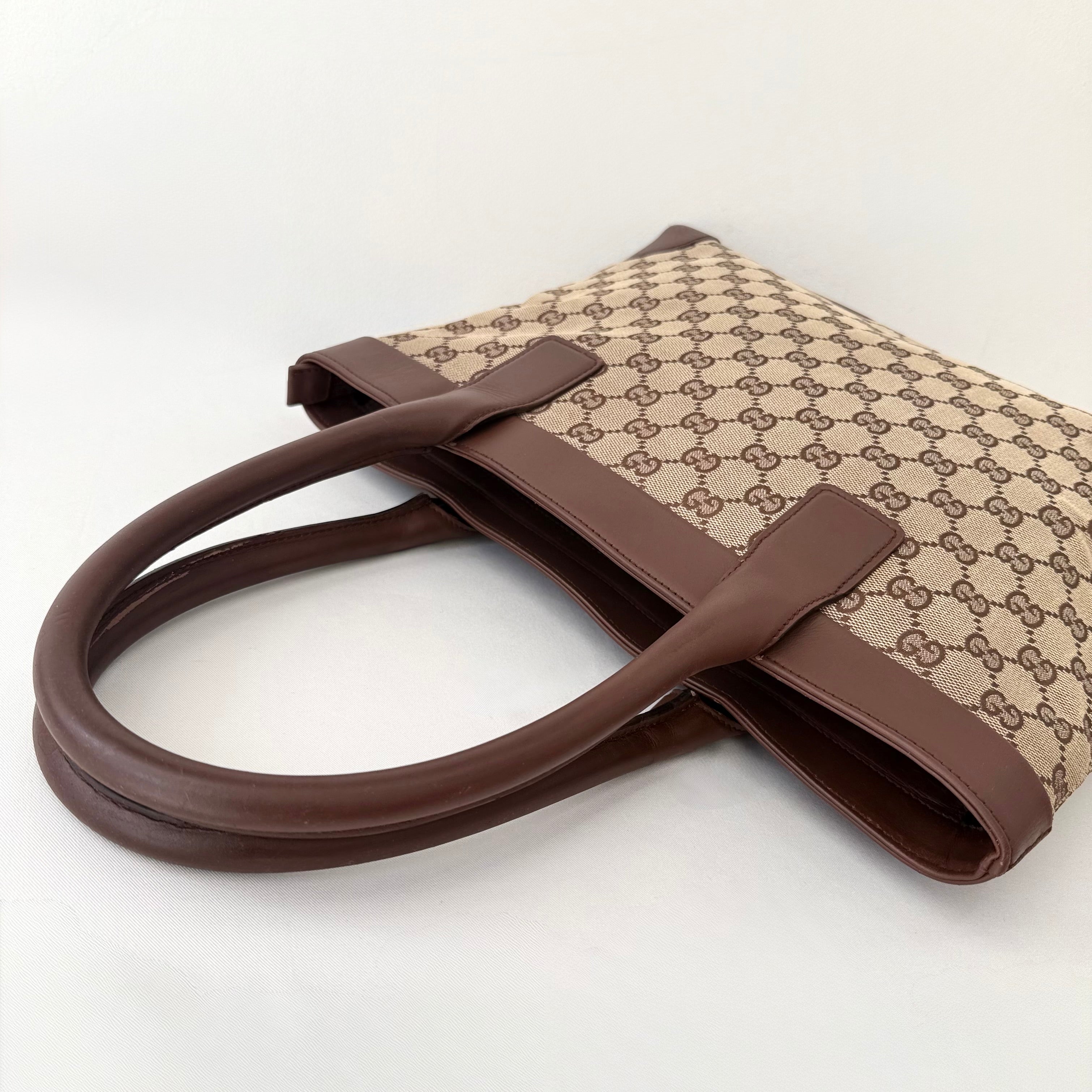 (Reserved) Gucci GG Brown Monogram Canvas Tote Bag