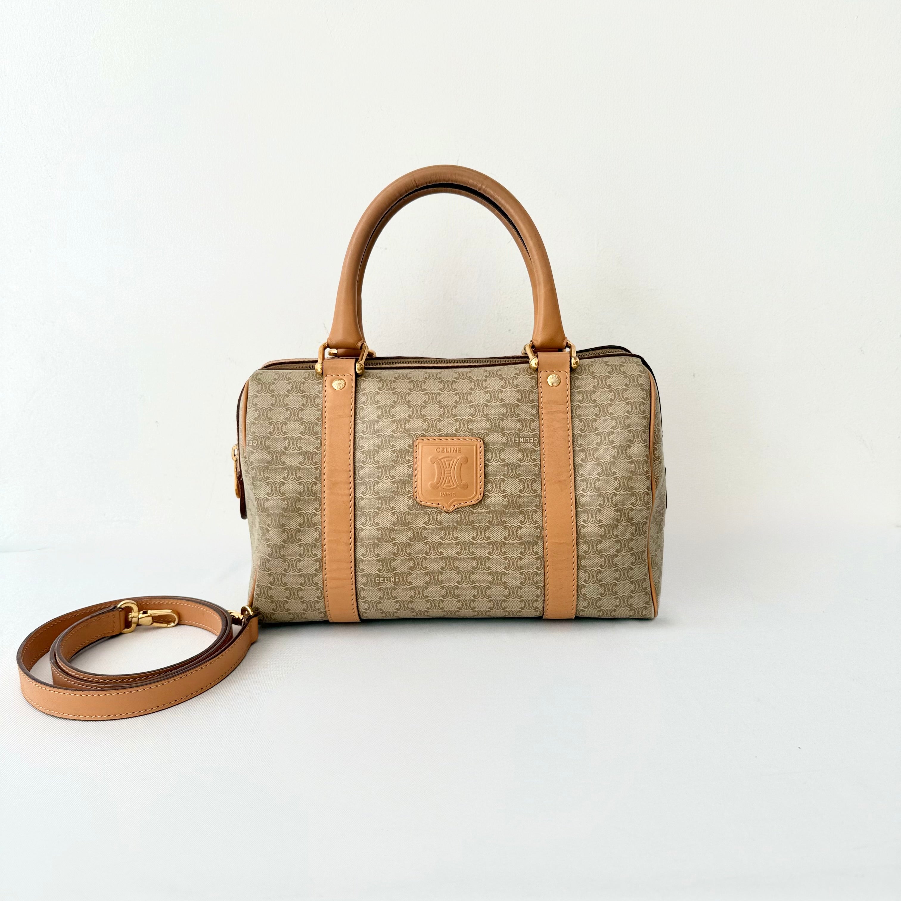 Celine Brown Macadam Boston Bag
