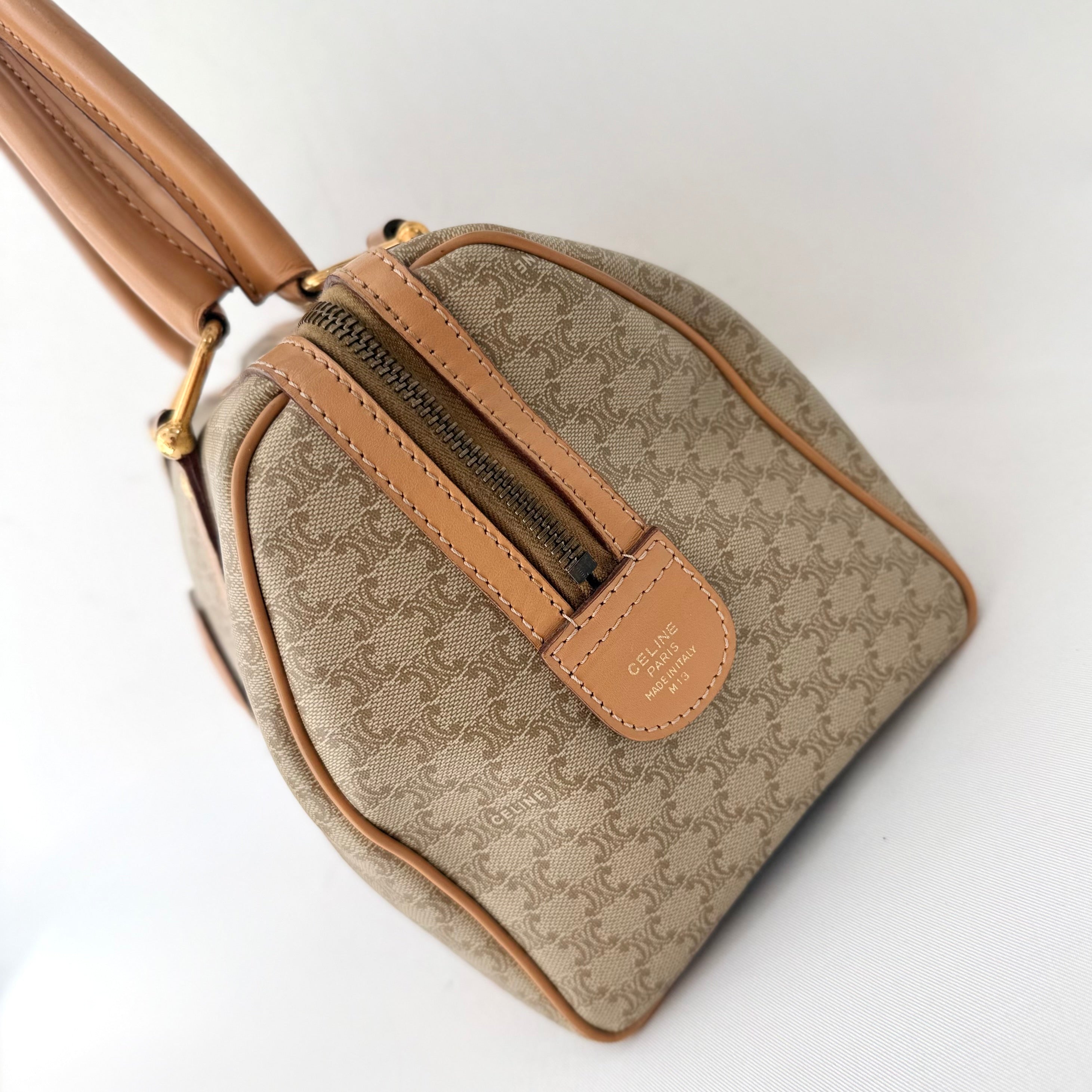 Celine Brown Macadam Boston Bag