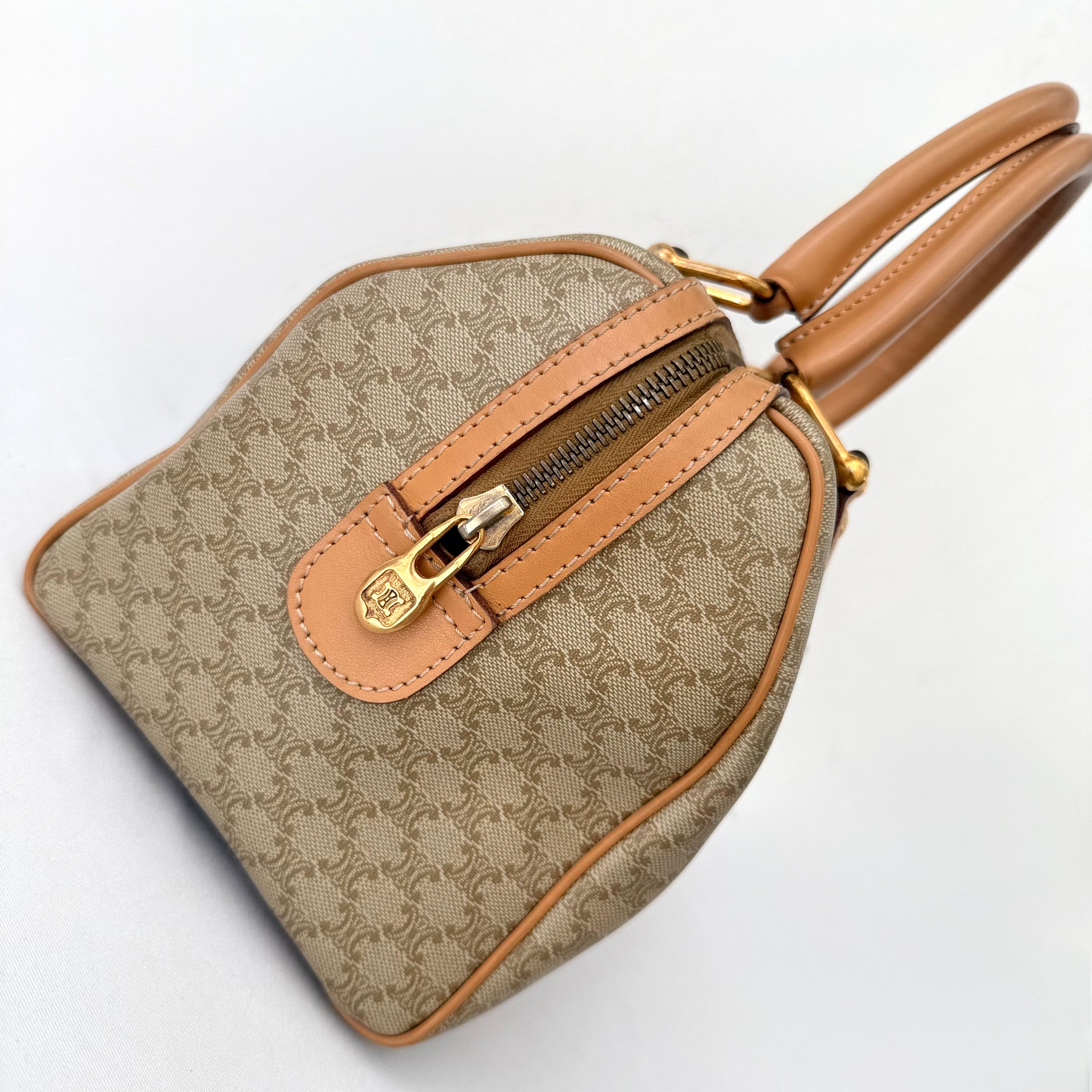 Celine Brown Macadam Boston Bag